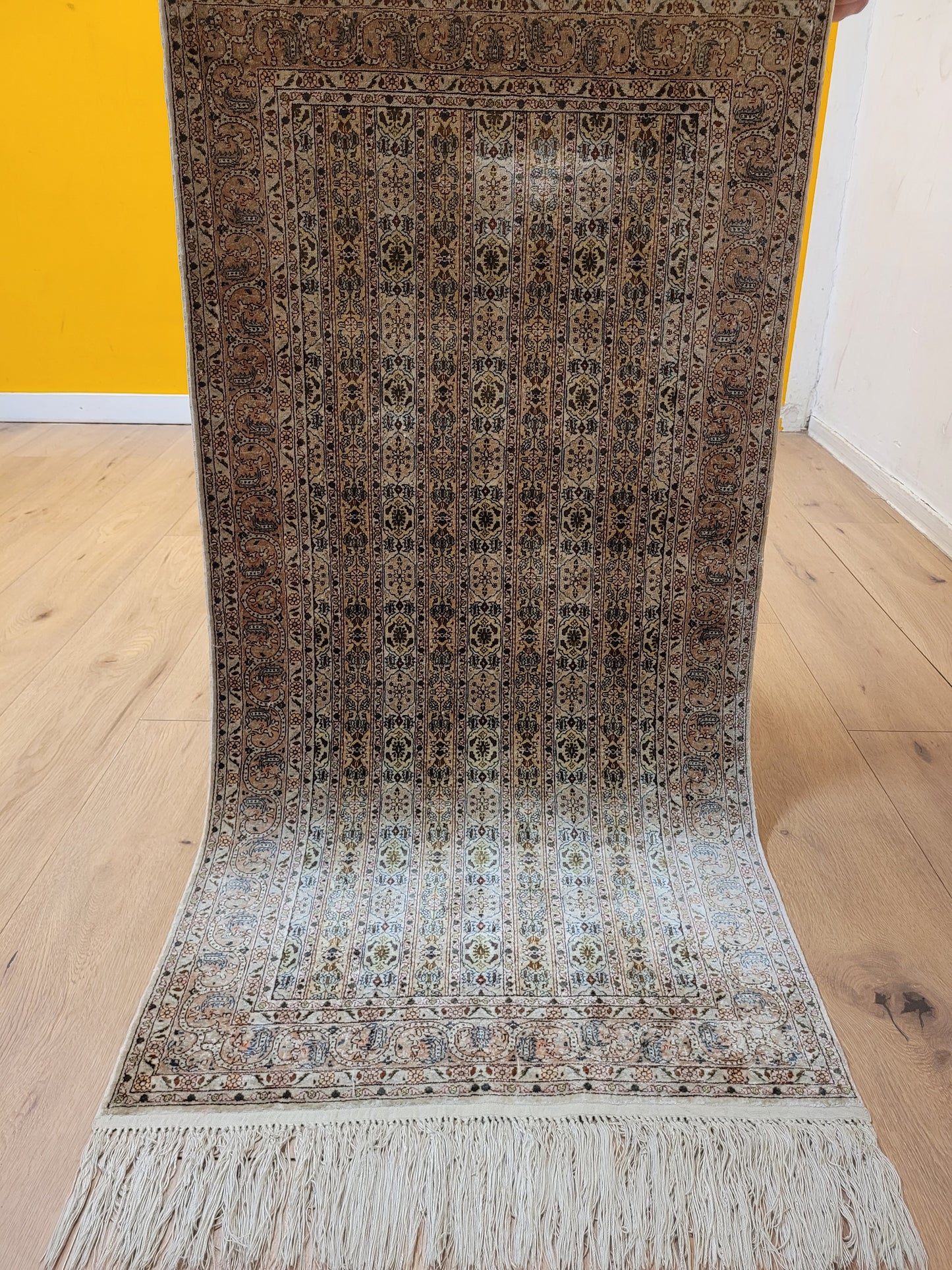 Hereke Teppich Seide auf Seide feine Knüpfung Streifendesign