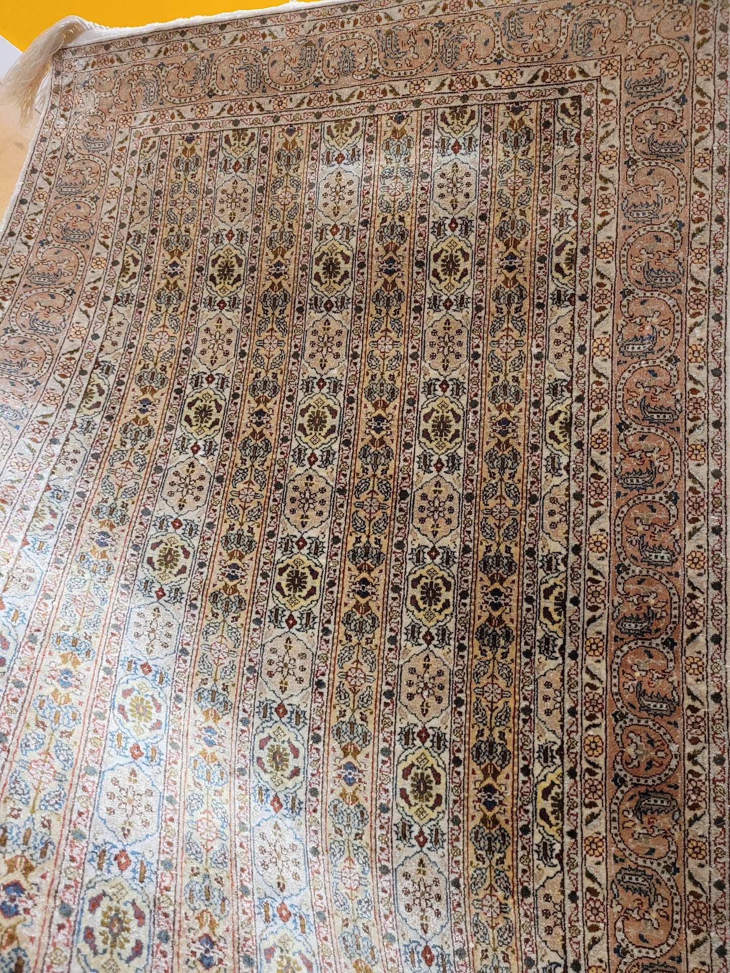 Hereke Teppich Seide auf Seide feine Knüpfung Streifendesign