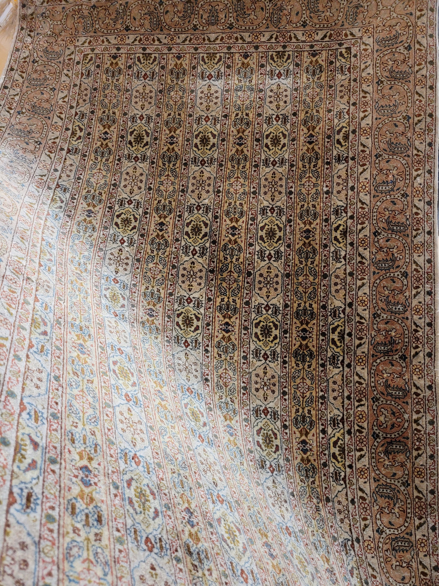 Hereke Teppich Seide auf Seide feine Knüpfung Streifendesign