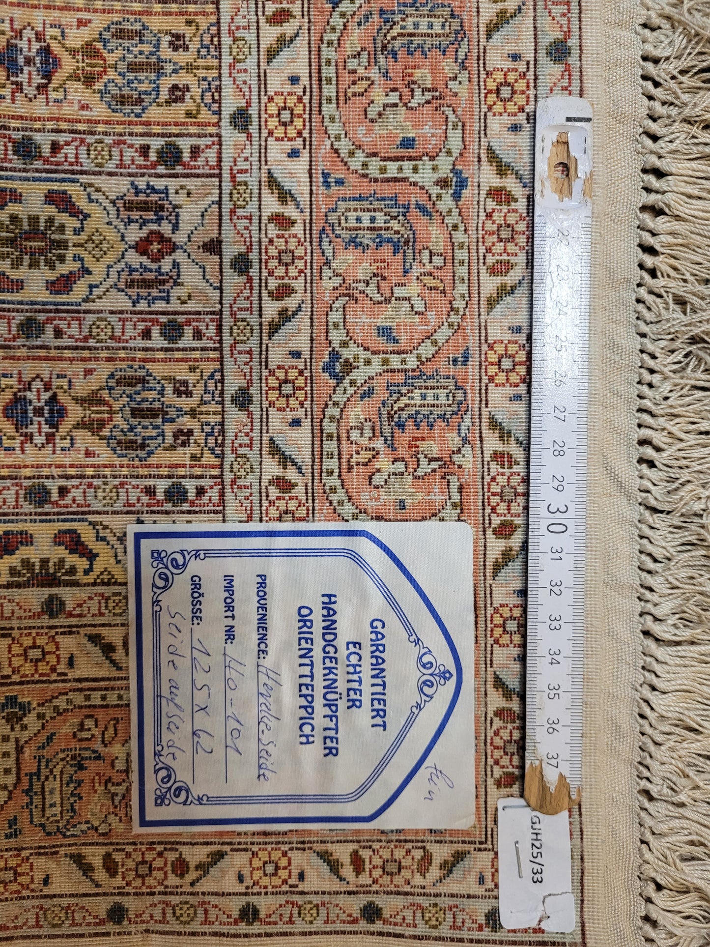 Hereke Teppich Seide auf Seide feine Knüpfung Streifendesign