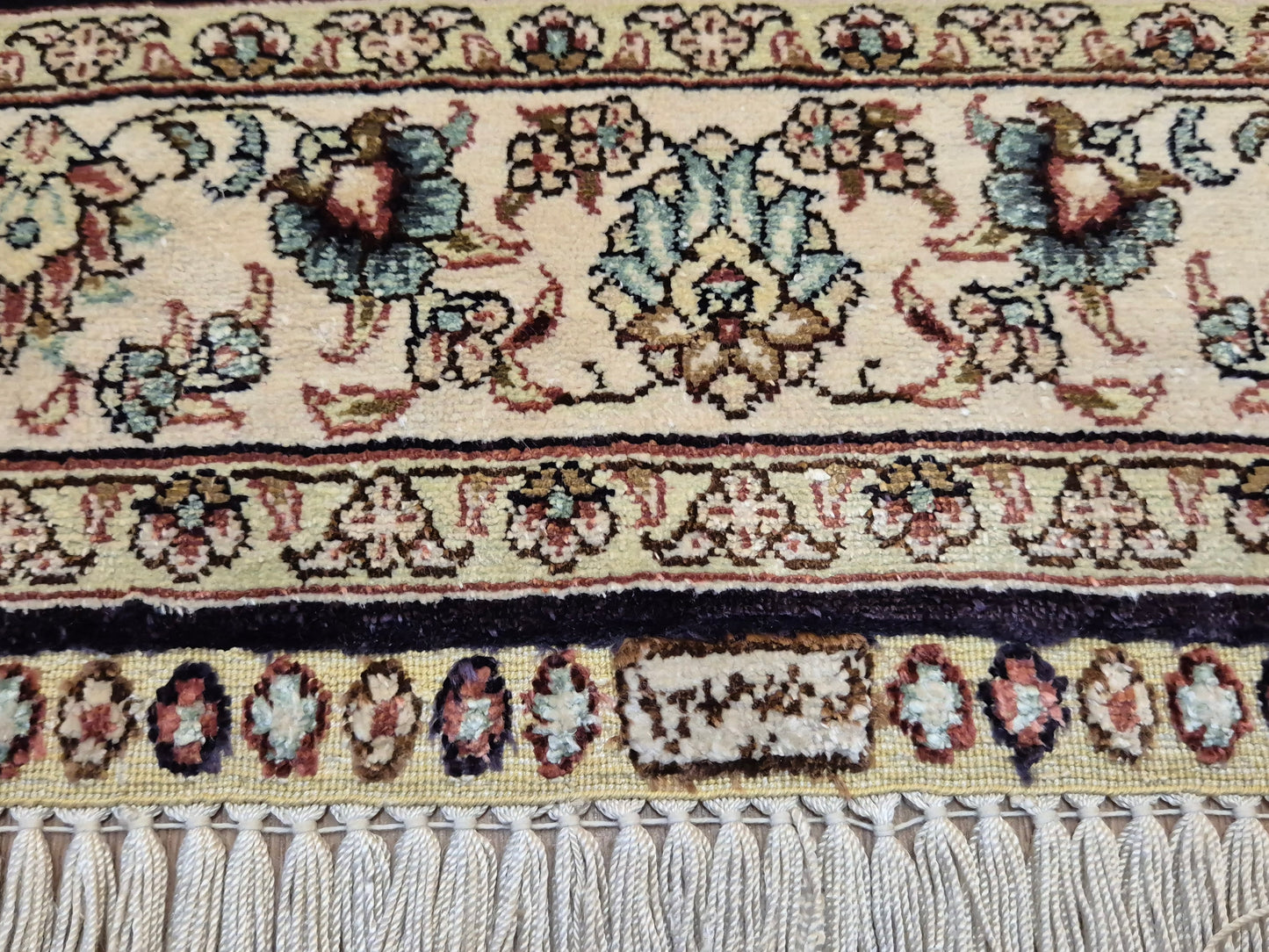 Hereke Teppich Seide auf Seide signiert Baum des Lebens