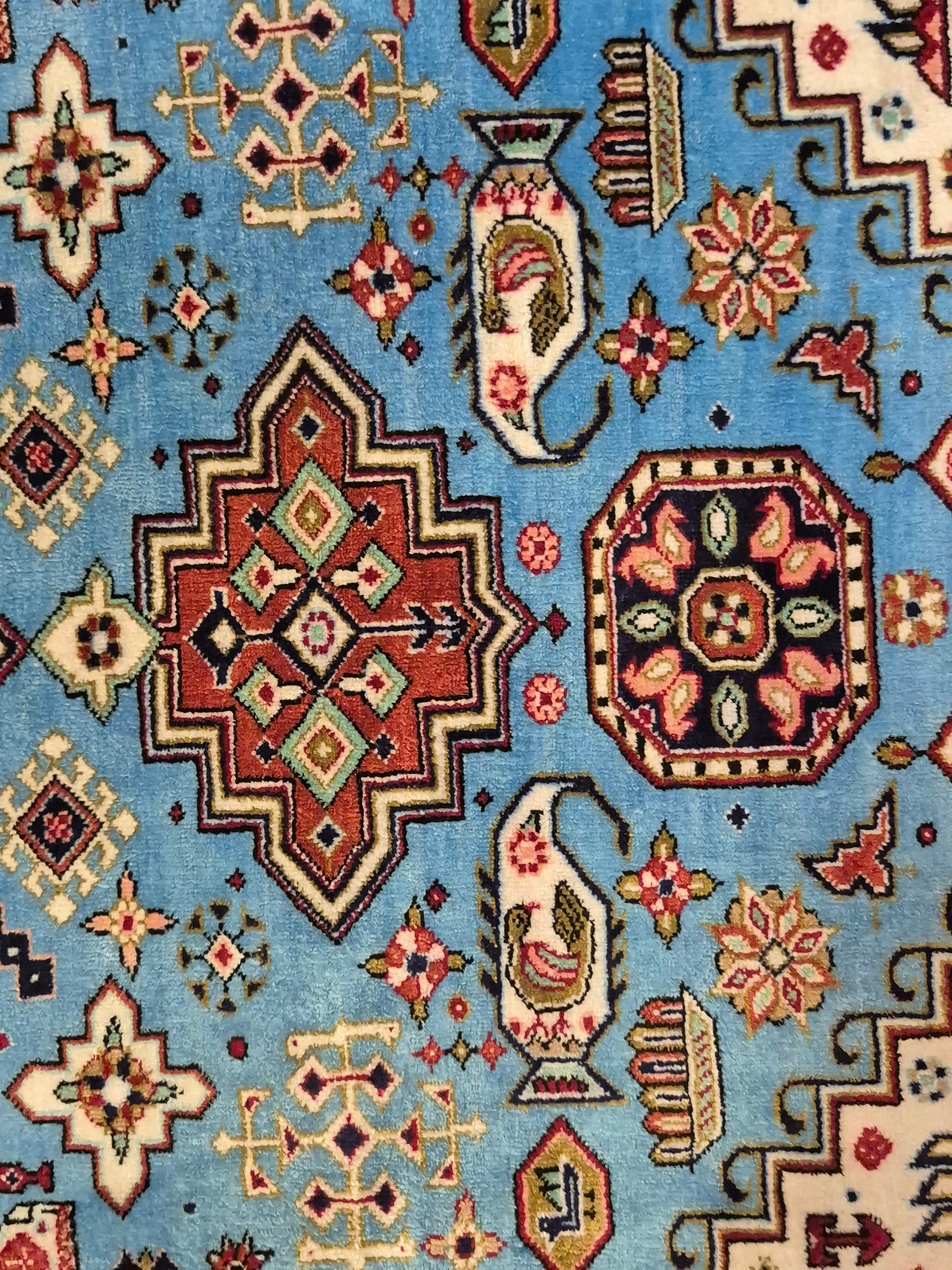 Ghom Teppich Seide auf Seide geometrisches Medaillonmuster