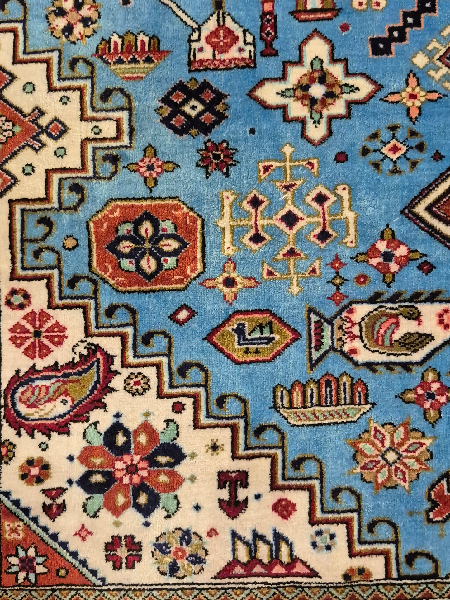 Ghom Teppich Seide auf Seide geometrisches Medaillonmuster