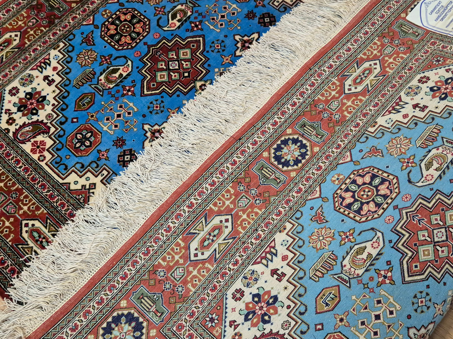 Ghom Teppich Seide auf Seide geometrisches Medaillonmuster