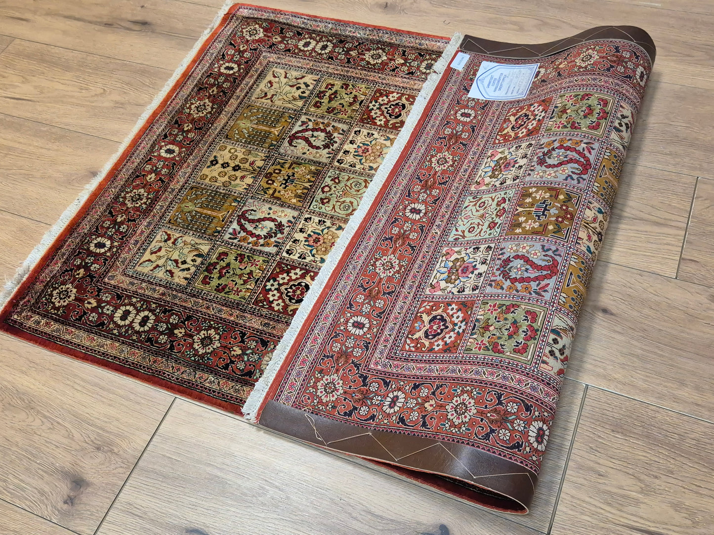 Ghom Teppich Seide auf Seide fein Gartenmuster