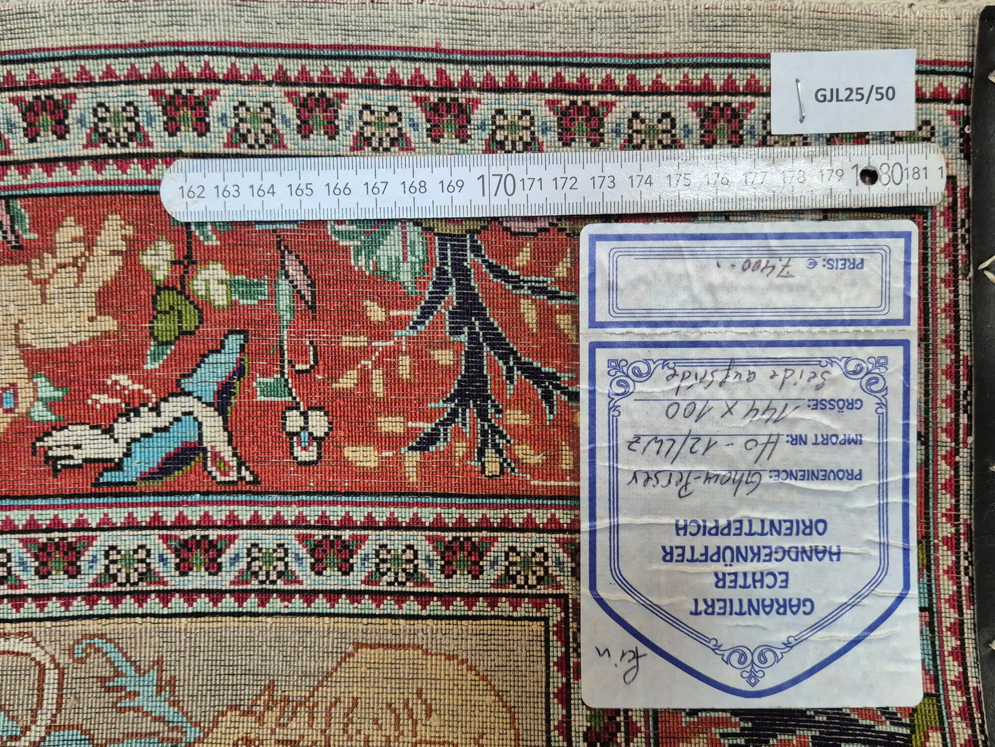 Ghom Seidenteppich auf Seide Jagdmotiv feine Knüpfung