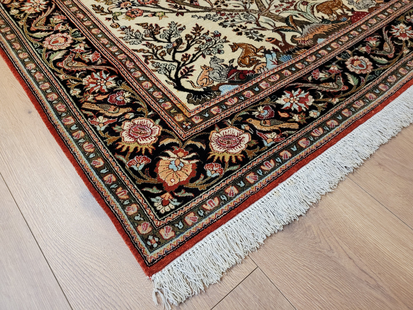 Ghom Seide auf Seide Teppich Baum des Lebens feine Knüpfung