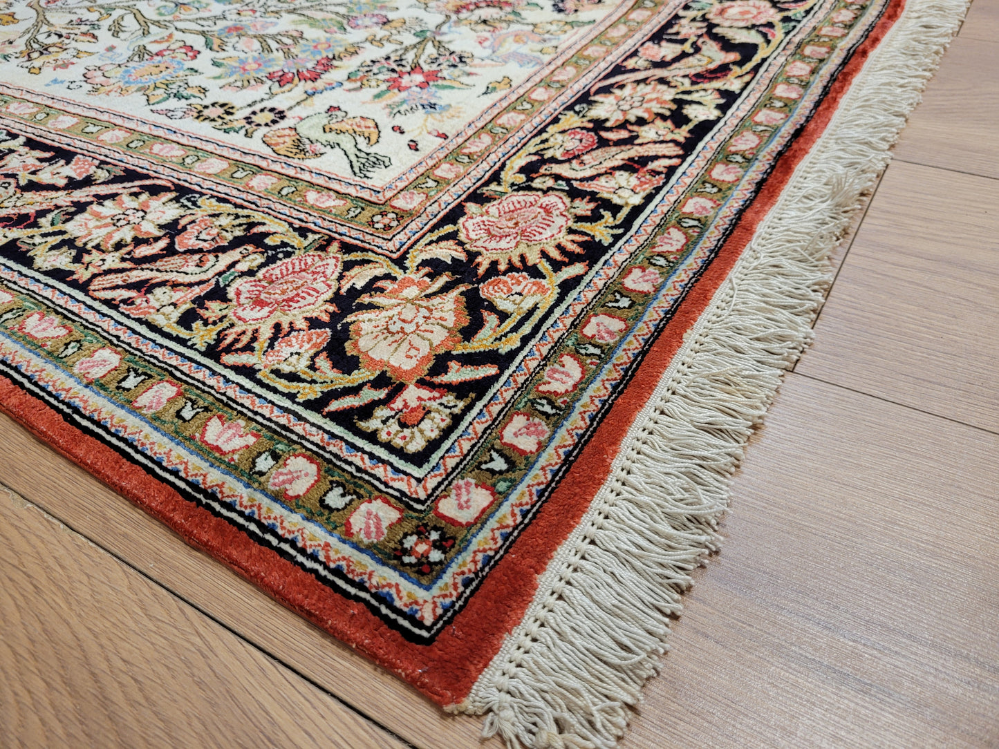 Ghom Seide auf Seide Teppich Baum des Lebens feine Knüpfung