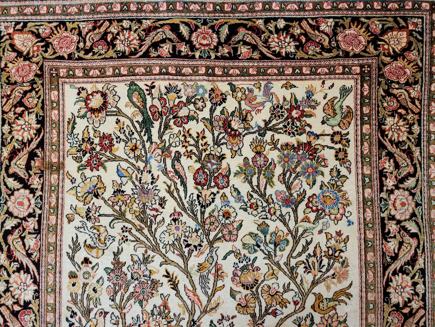 Ghom Seide auf Seide Teppich Baum des Lebens feine Knüpfung