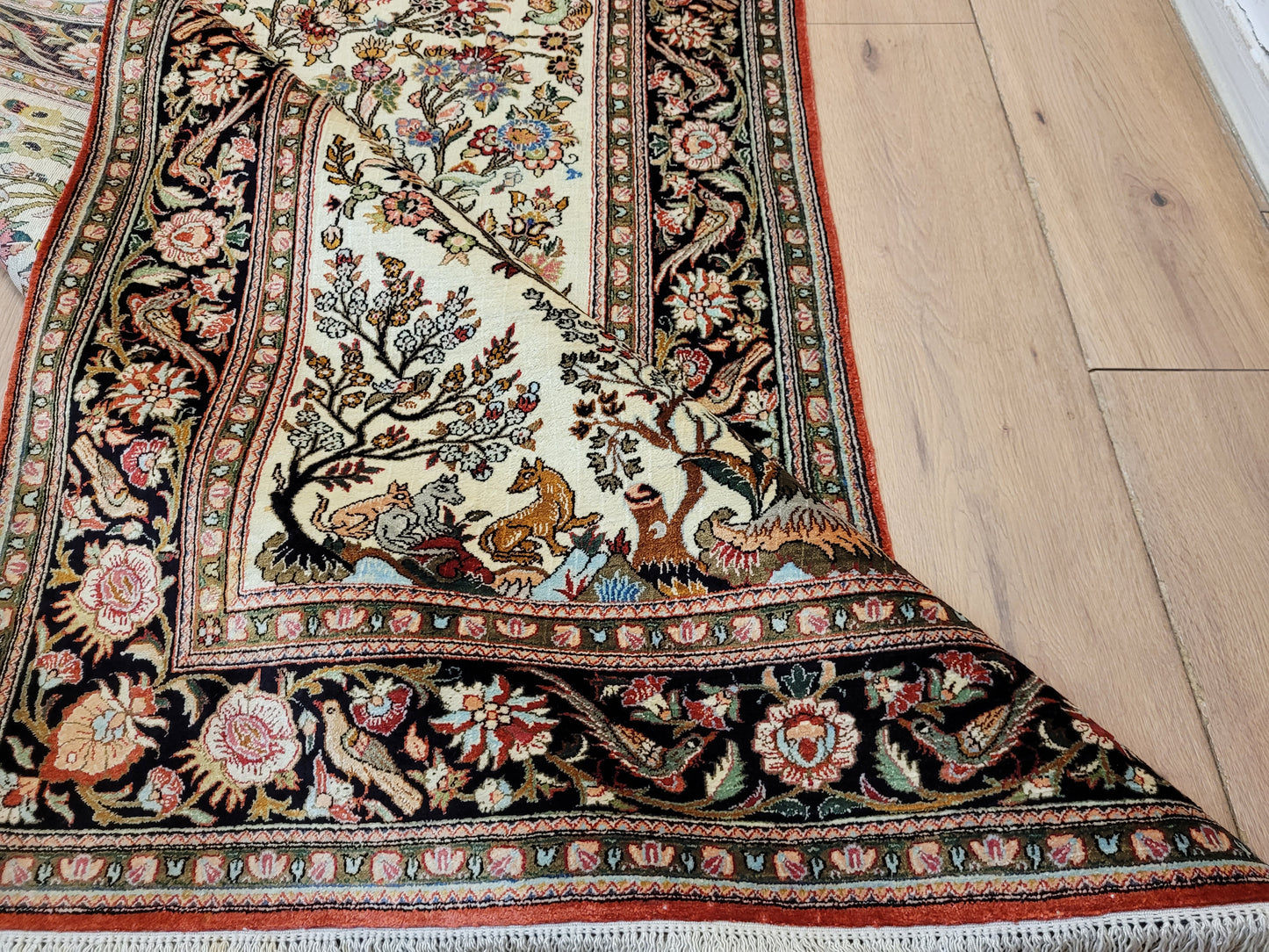 Ghom Seide auf Seide Teppich Baum des Lebens feine Knüpfung