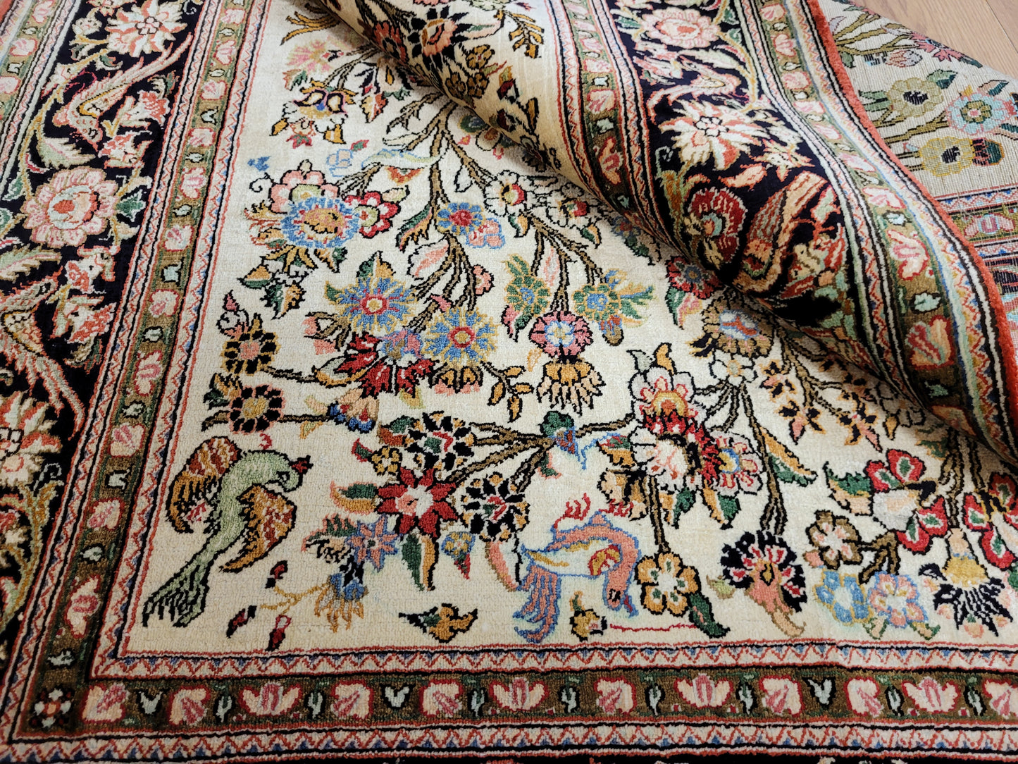 Ghom Seide auf Seide Teppich Baum des Lebens feine Knüpfung