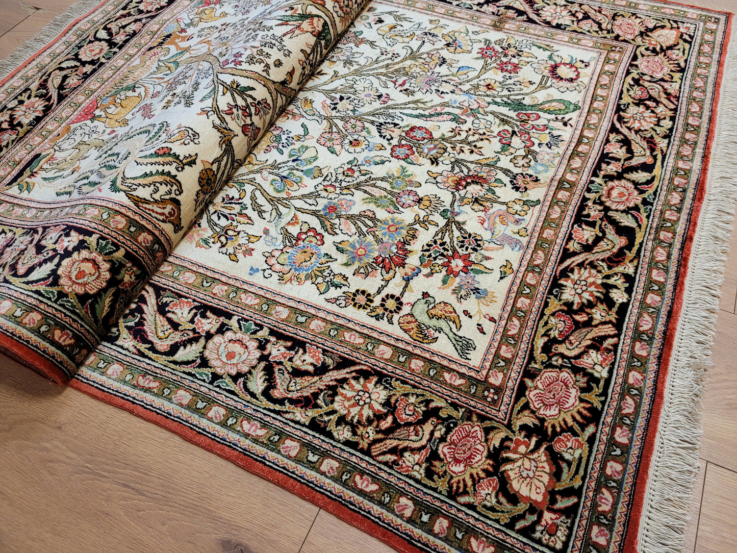 Ghom Seide auf Seide Teppich Baum des Lebens feine Knüpfung