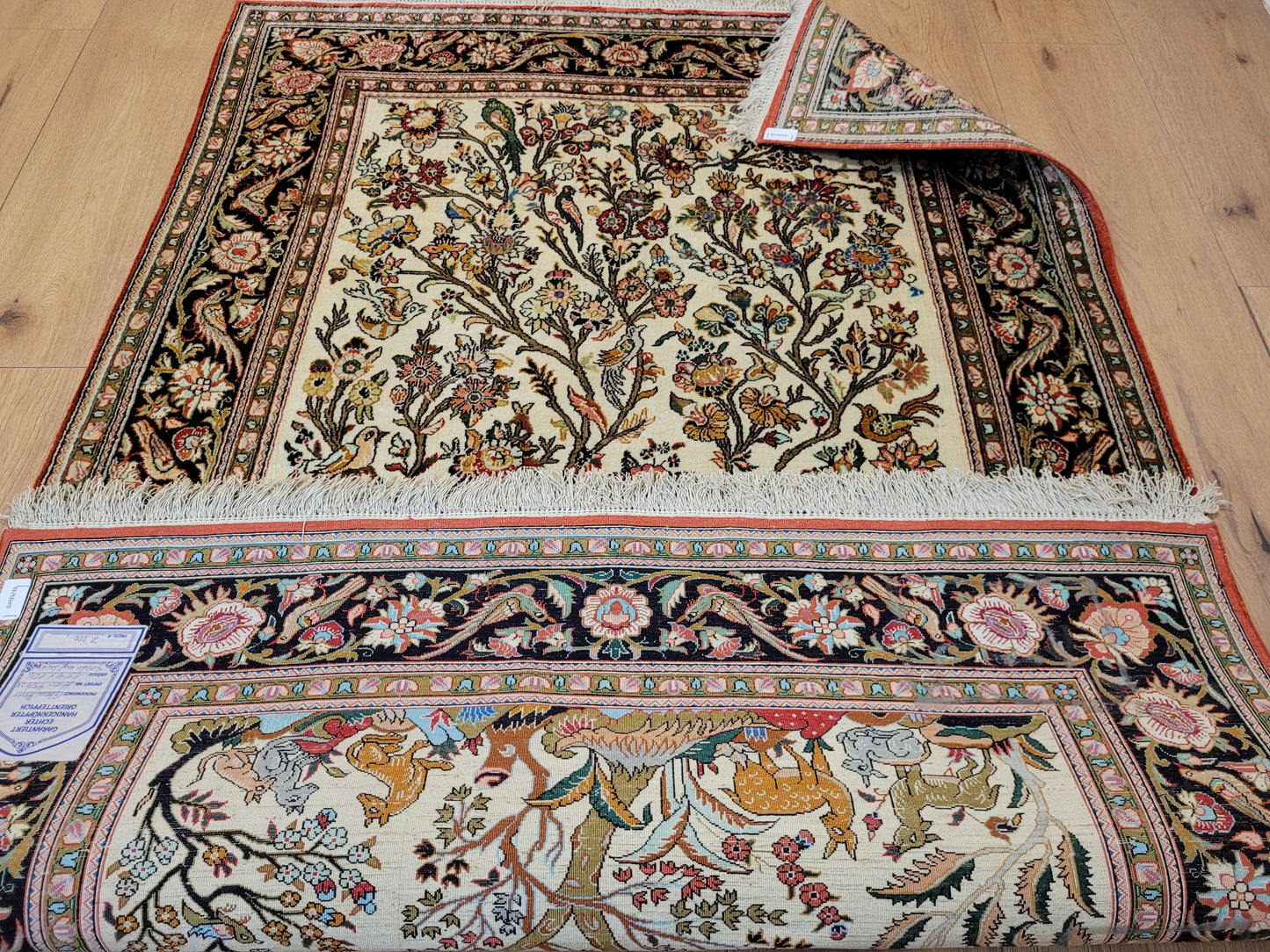 Ghom Seide auf Seide Teppich Baum des Lebens feine Knüpfung