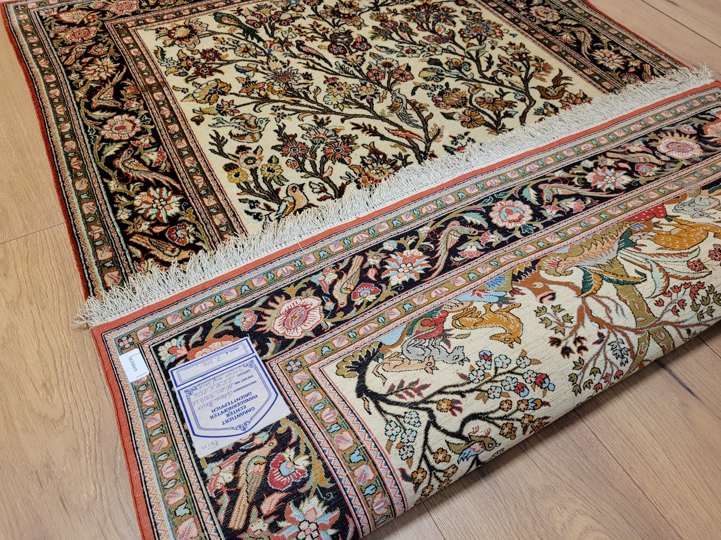 Ghom Seide auf Seide Teppich Baum des Lebens feine Knüpfung