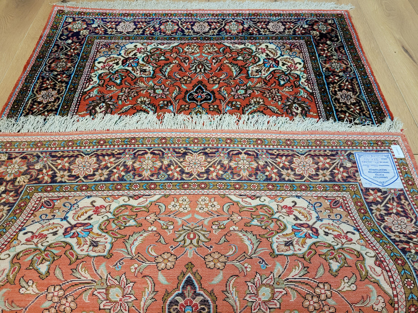 Ghom Teppich Seide auf Seide fein Blumenmuster