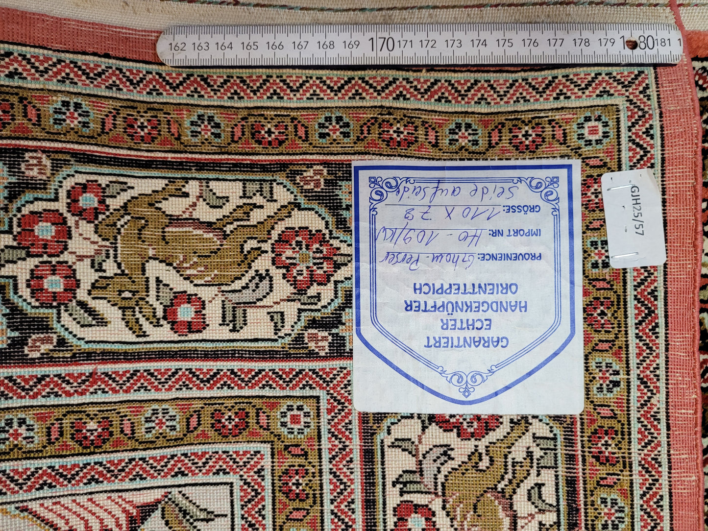 Ghom Seide auf Seide Jagdszene feine Knüpfung