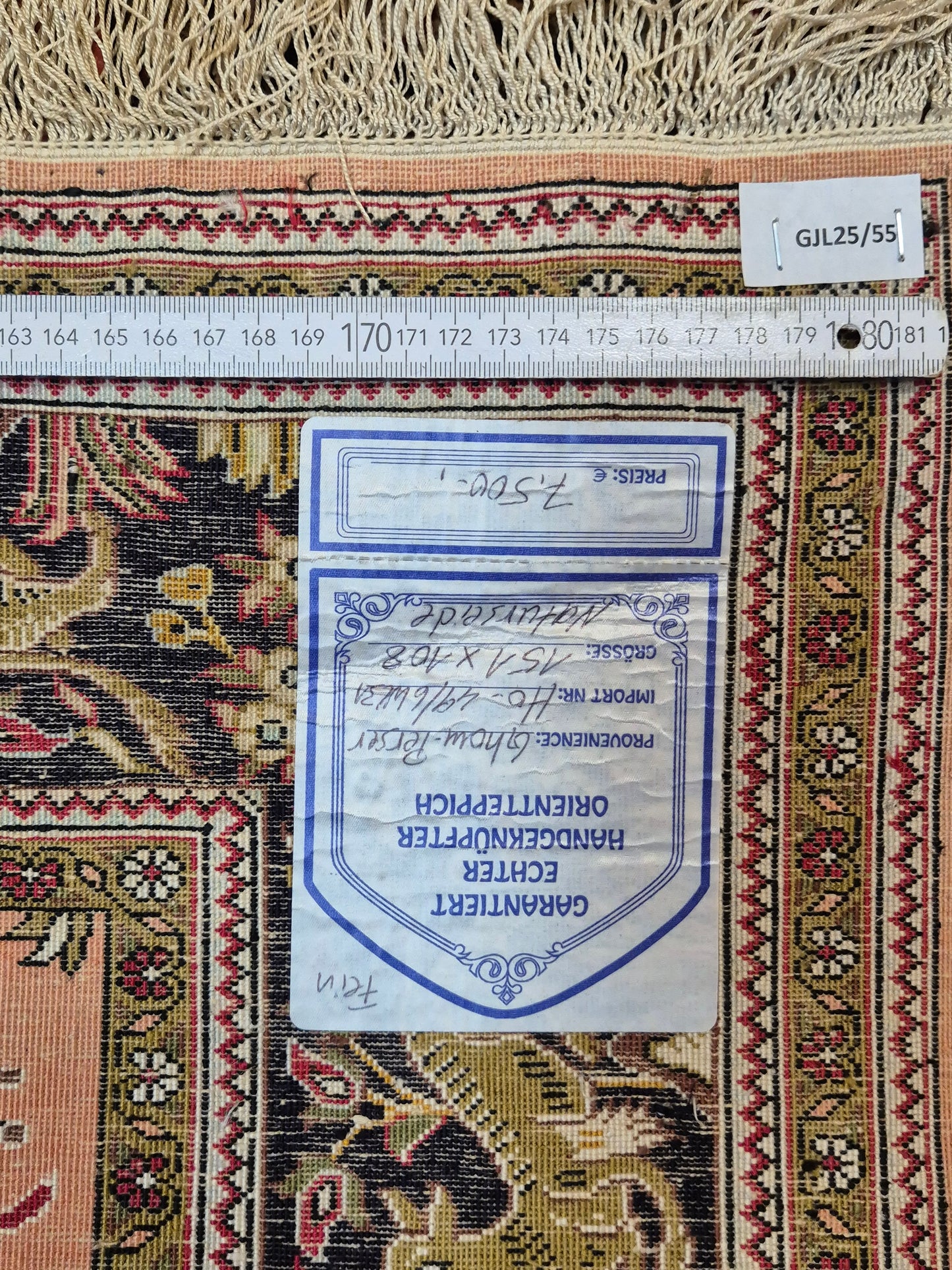 Ghom Seidenteppich Naturseide Jagdmotiv feine Handknüpfung