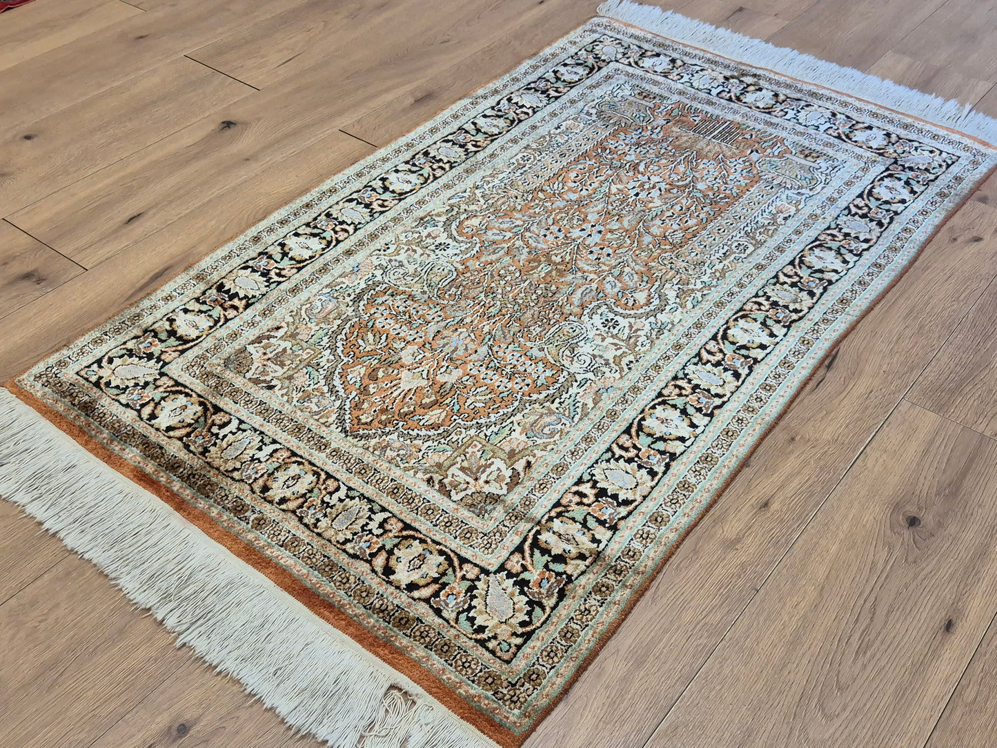 Ghom Seidenteppich Lebensbaum Kaschmir feine Handknüpfung