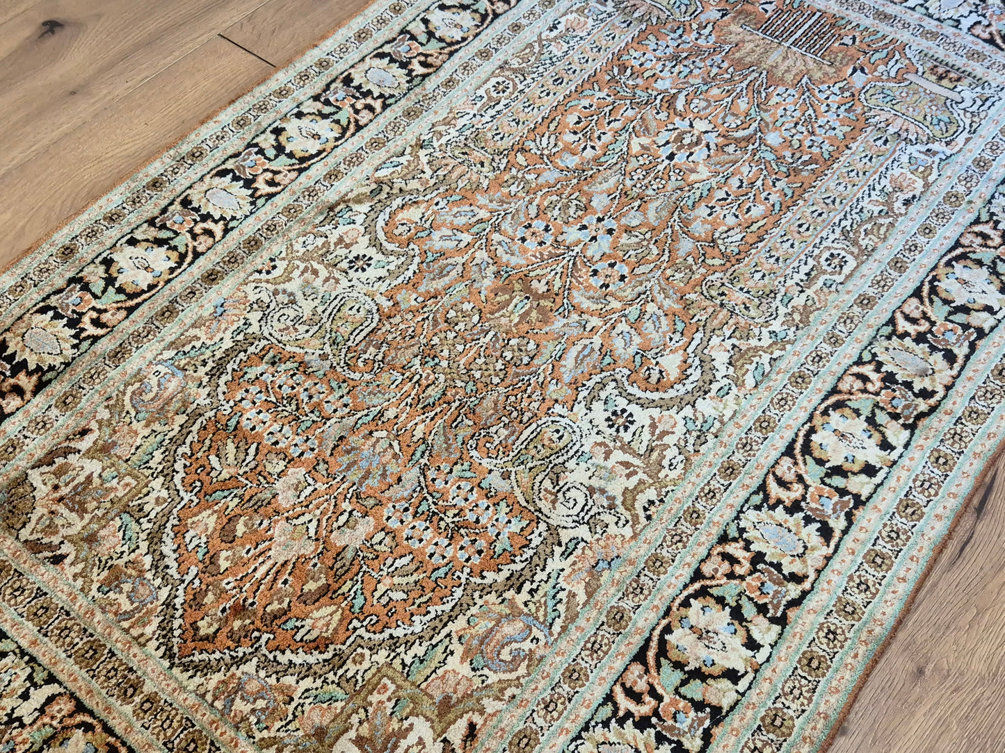 Ghom Seidenteppich Lebensbaum Kaschmir feine Handknüpfung