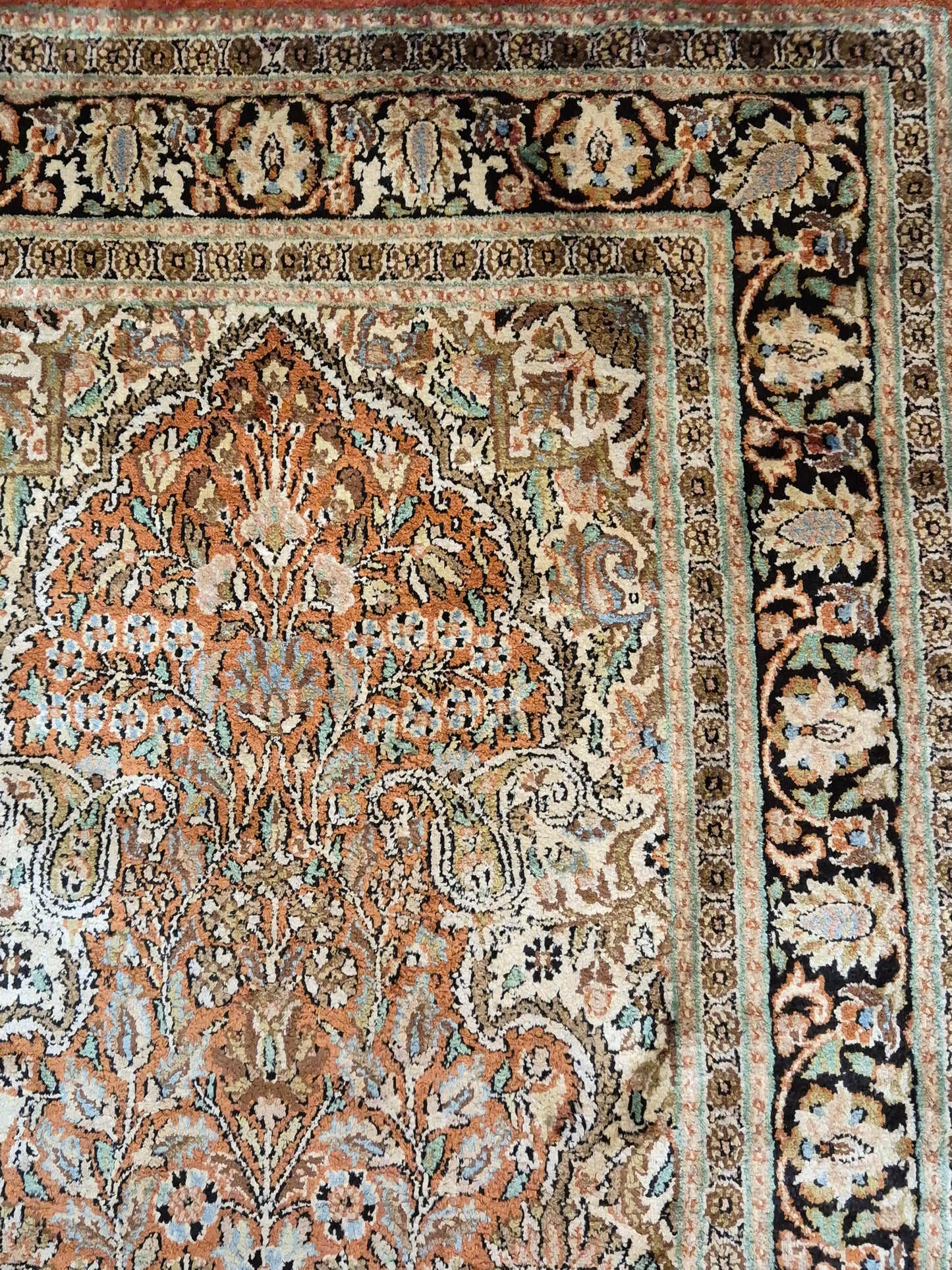 Ghom Seidenteppich Lebensbaum Kaschmir feine Handknüpfung