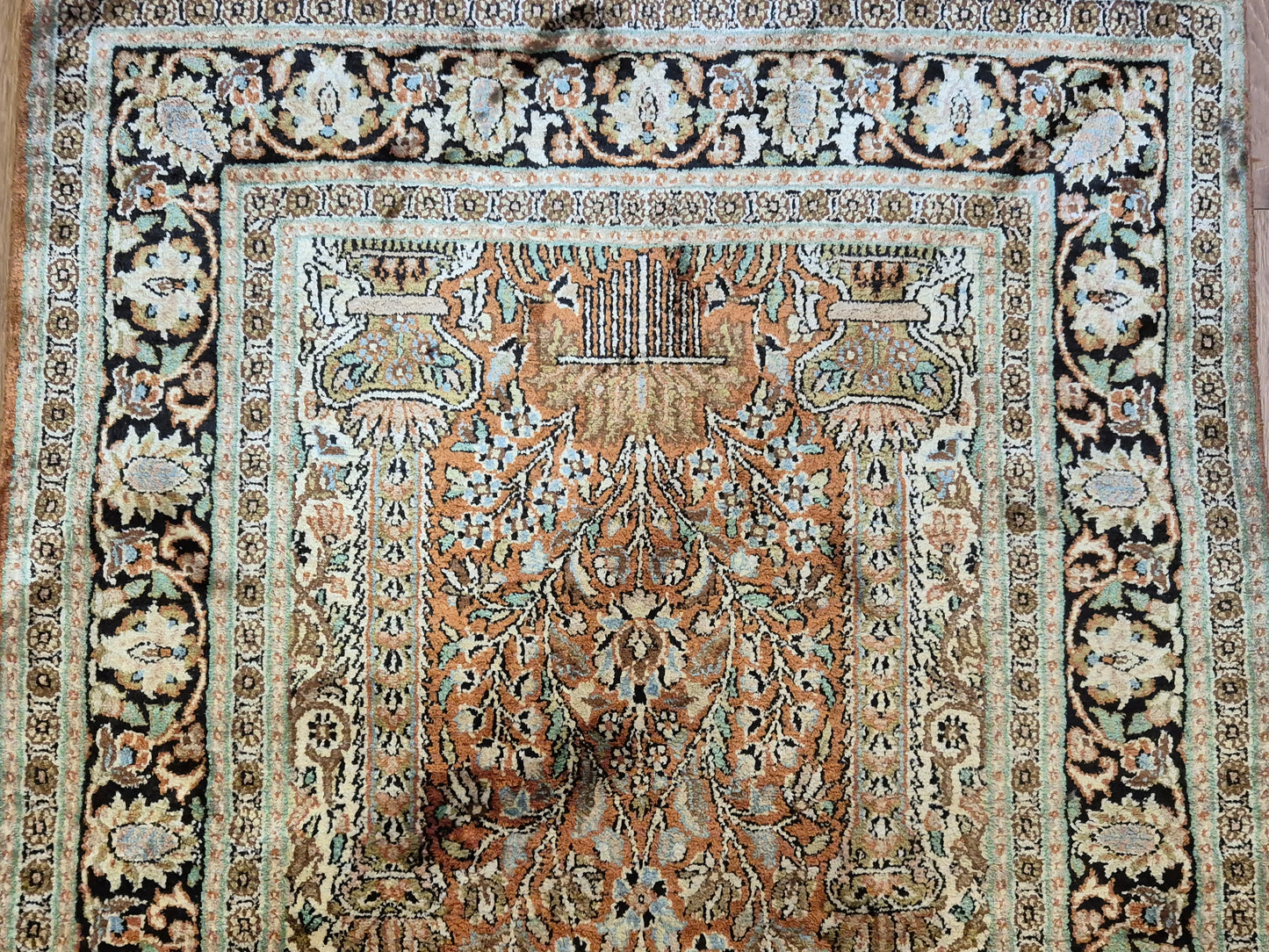 Ghom Seidenteppich Lebensbaum Kaschmir feine Handknüpfung