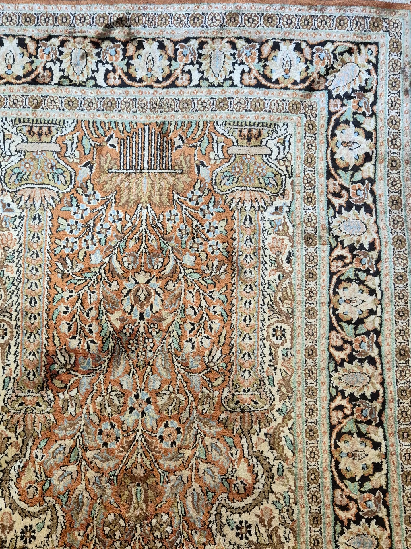 Ghom Seidenteppich Lebensbaum Kaschmir feine Handknüpfung