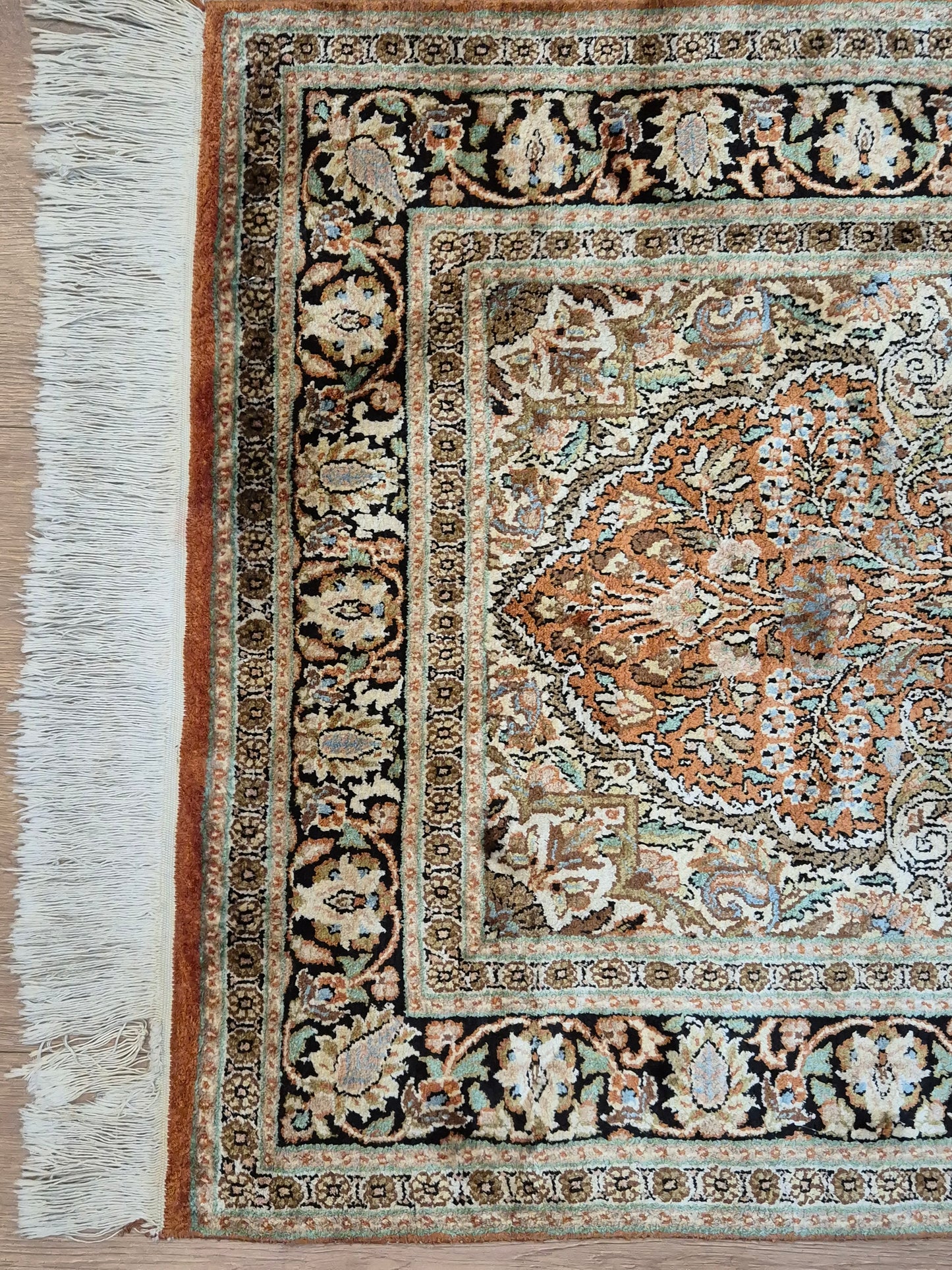 Ghom Seidenteppich Lebensbaum Kaschmir feine Handknüpfung