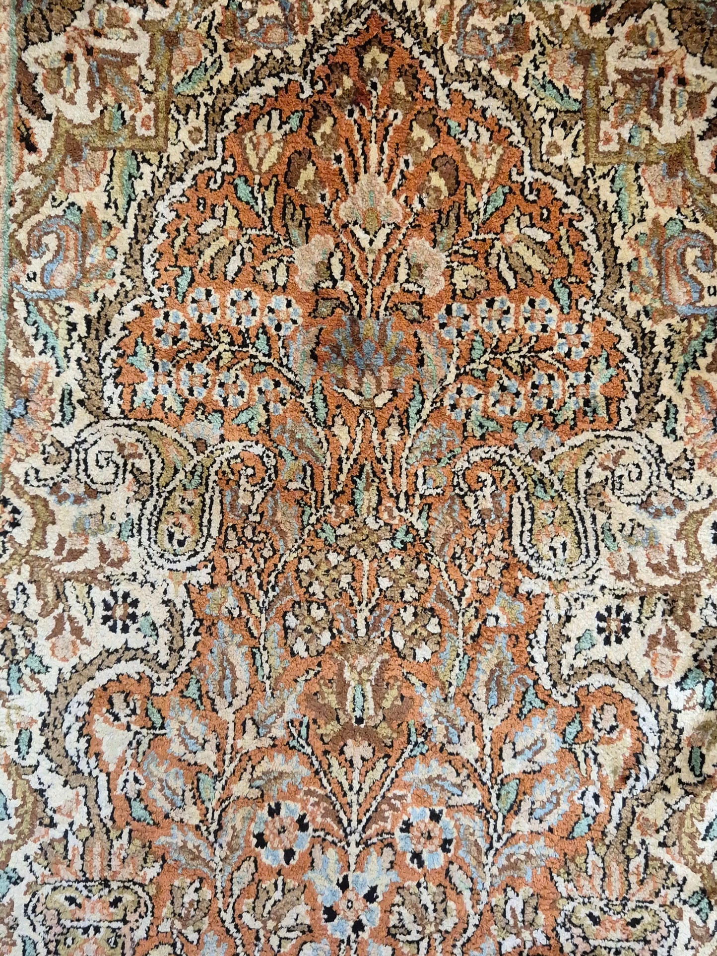 Ghom Seidenteppich Lebensbaum Kaschmir feine Handknüpfung