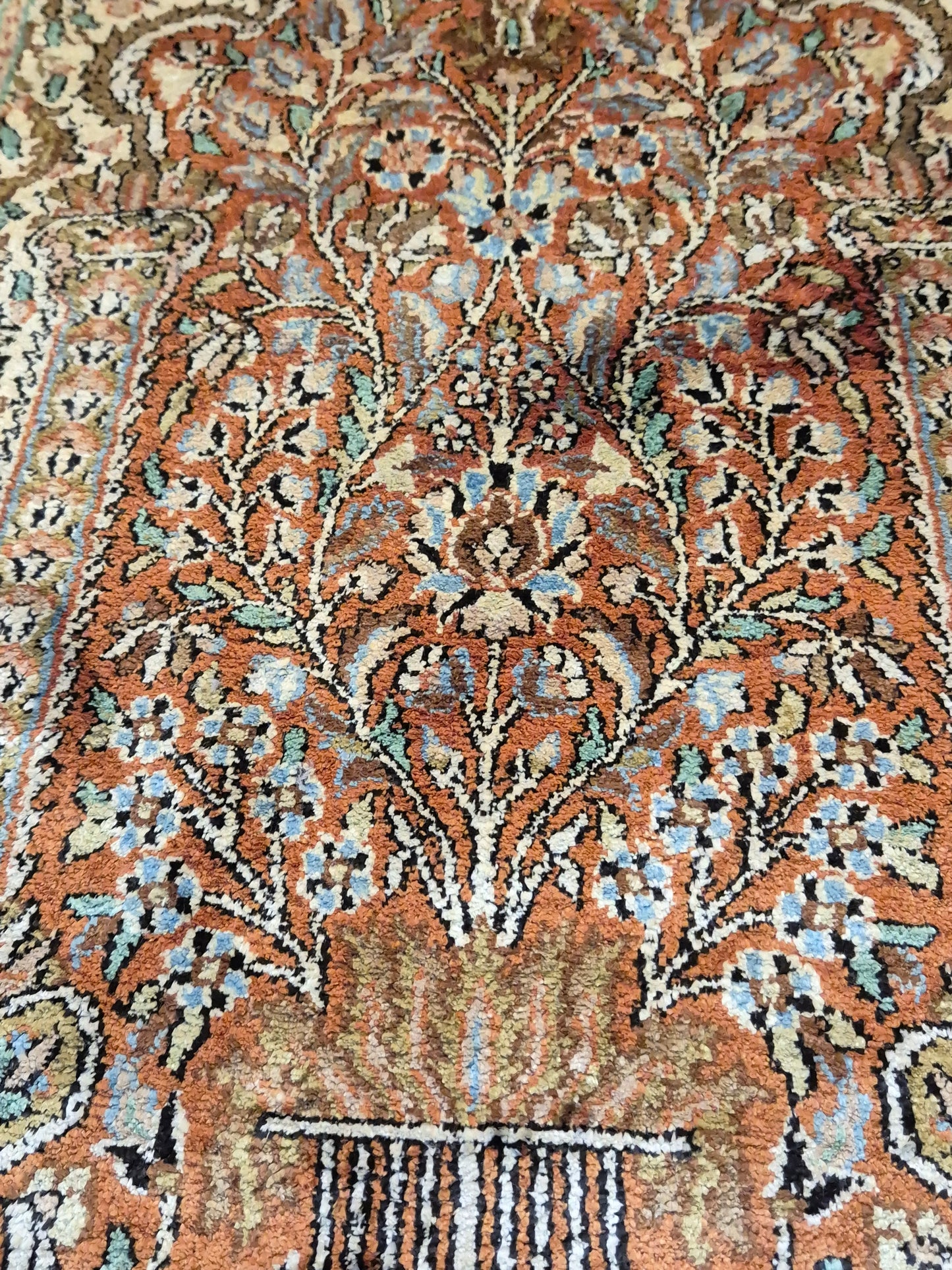 Ghom Seidenteppich Lebensbaum Kaschmir feine Handknüpfung