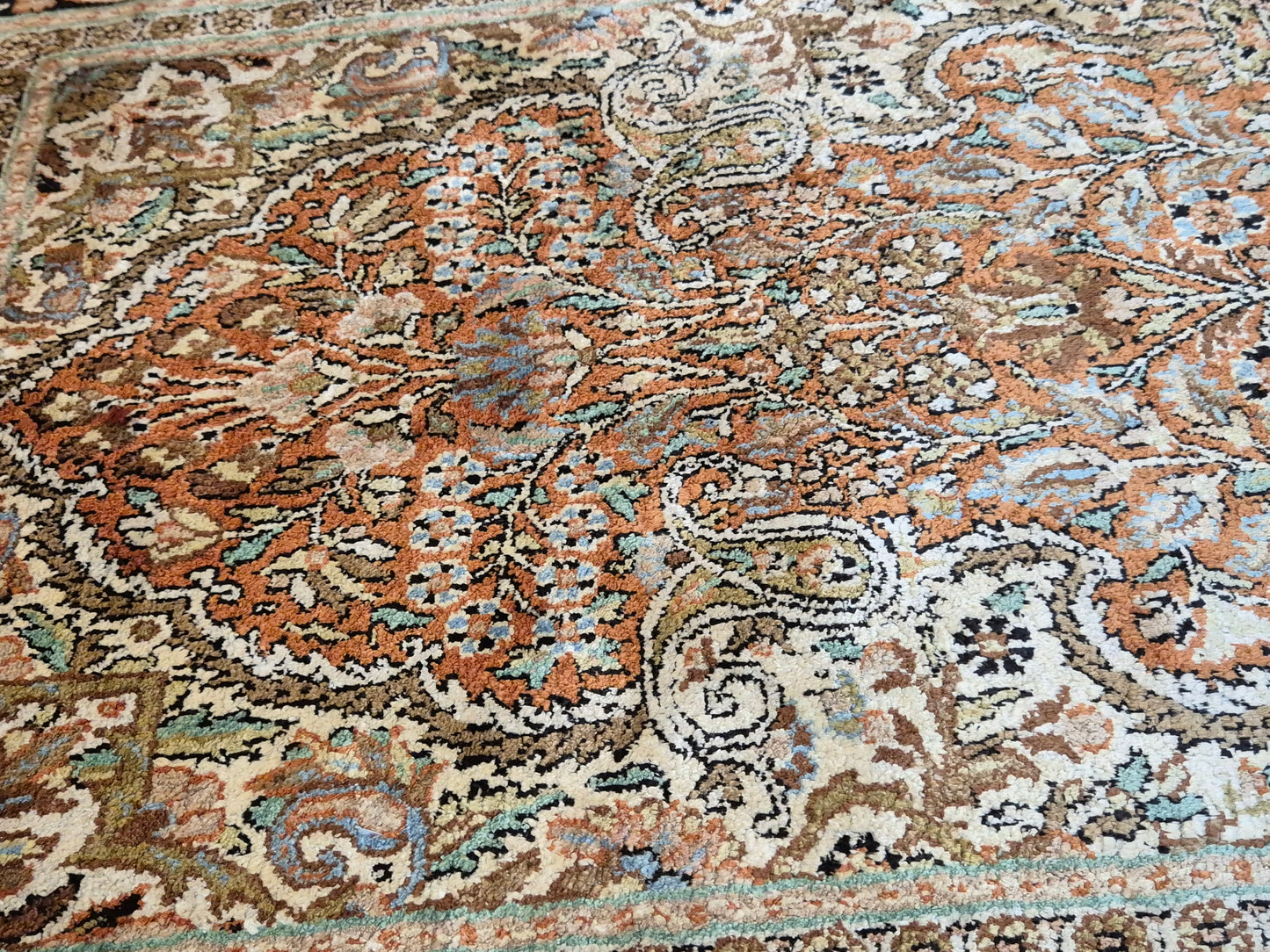 Ghom Seidenteppich Lebensbaum Kaschmir feine Handknüpfung