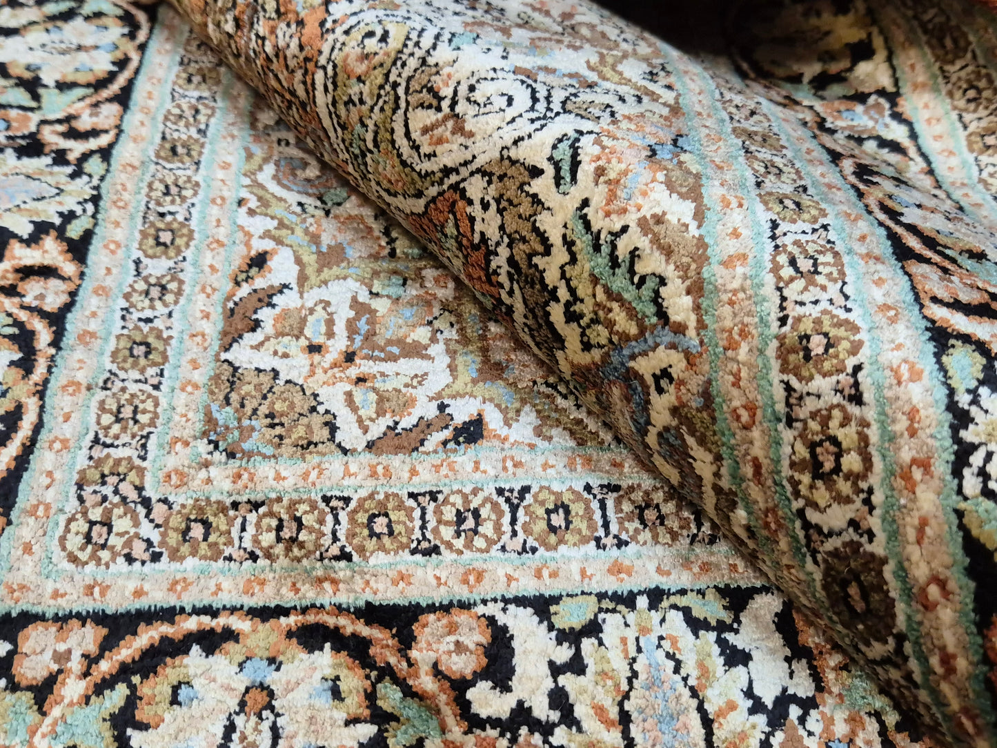 Ghom Seidenteppich Lebensbaum Kaschmir feine Handknüpfung