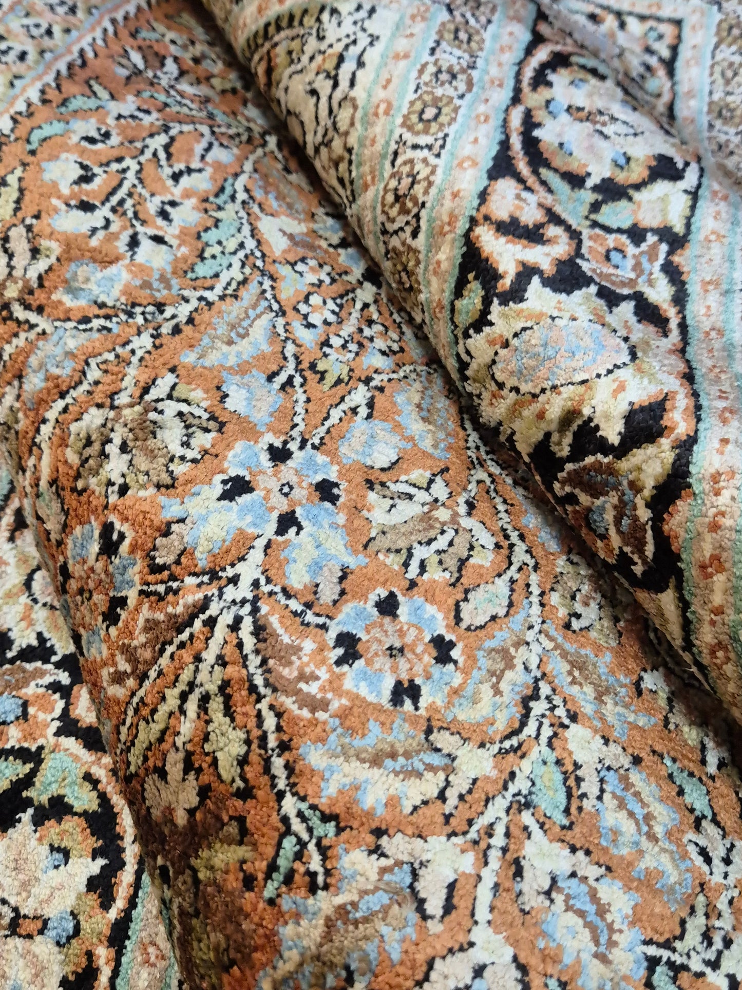 Ghom Seidenteppich Lebensbaum Kaschmir feine Handknüpfung