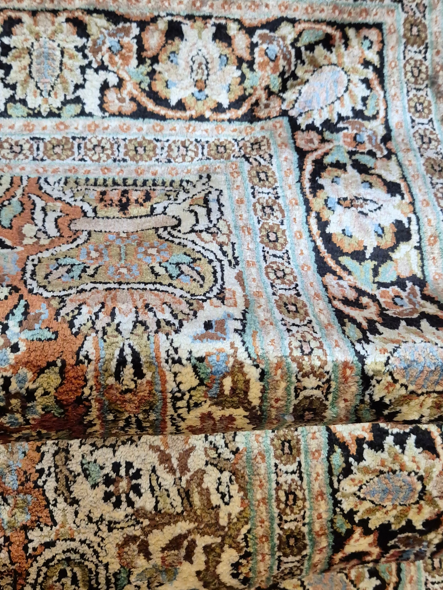 Ghom Seidenteppich Lebensbaum Kaschmir feine Handknüpfung