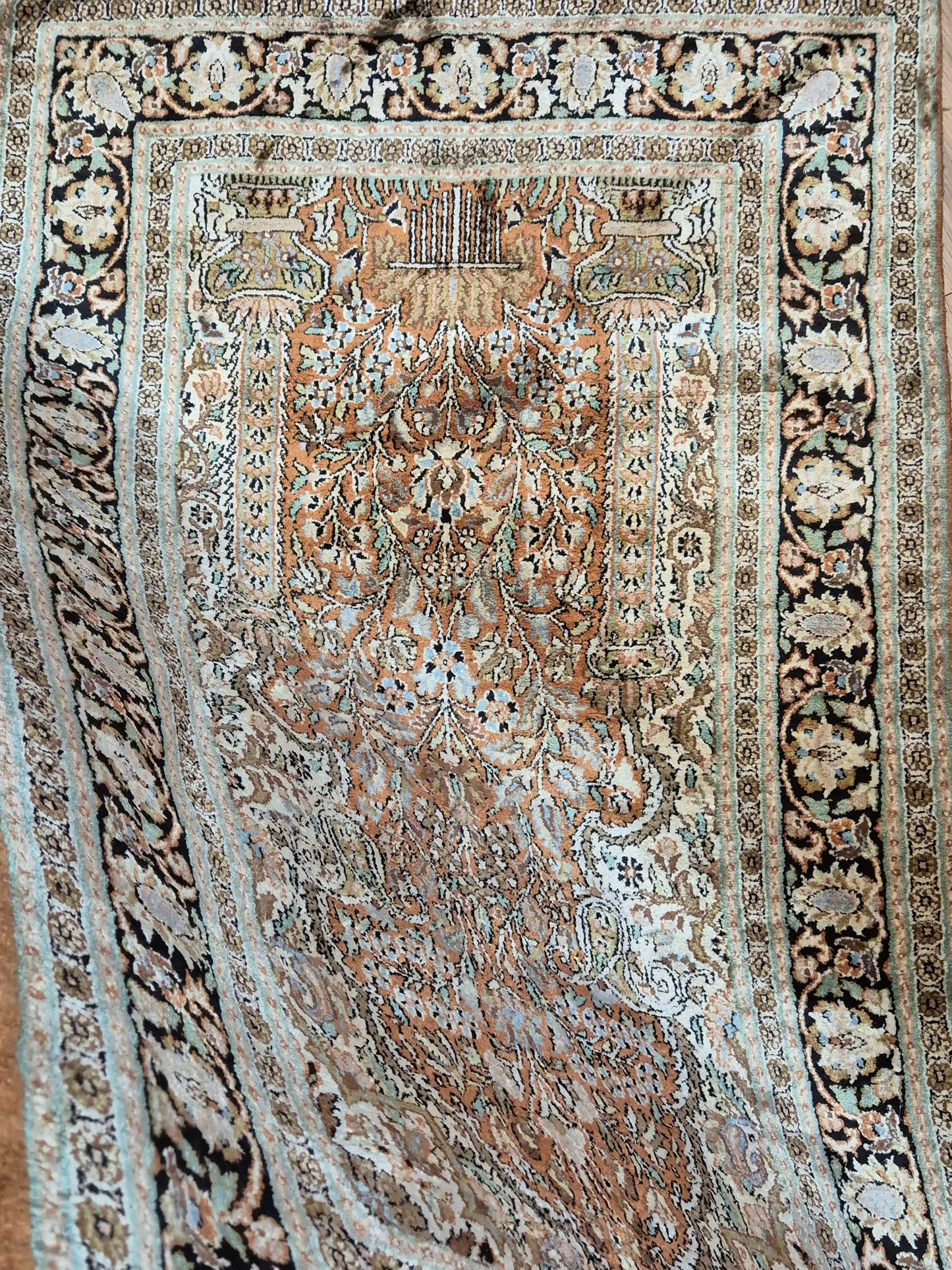 Ghom Seidenteppich Lebensbaum Kaschmir feine Handknüpfung