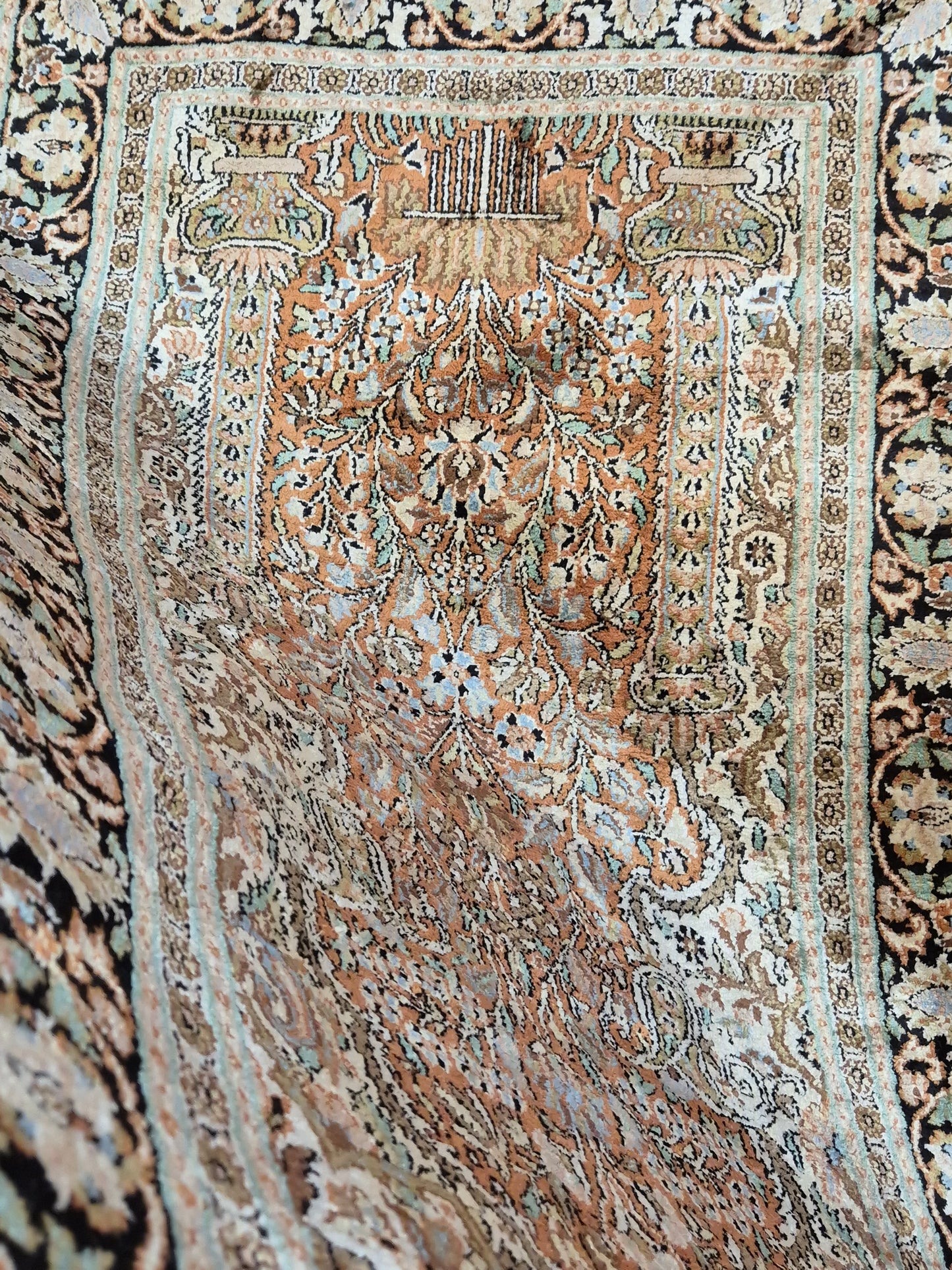 Ghom Seidenteppich Lebensbaum Kaschmir feine Handknüpfung