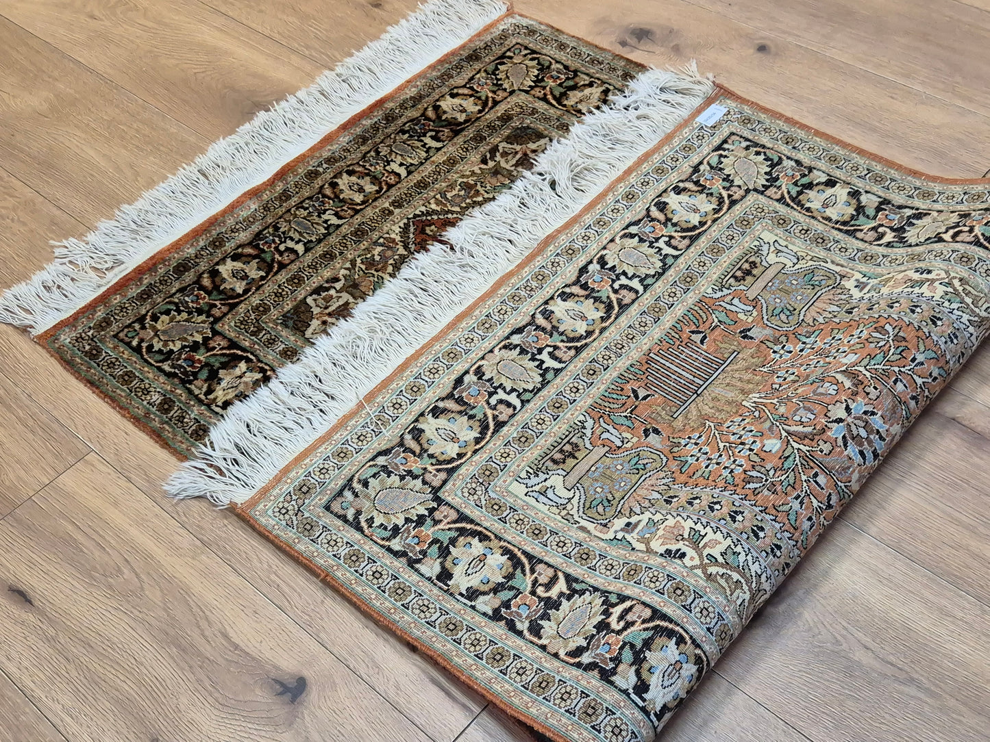 Ghom Seidenteppich Lebensbaum Kaschmir feine Handknüpfung