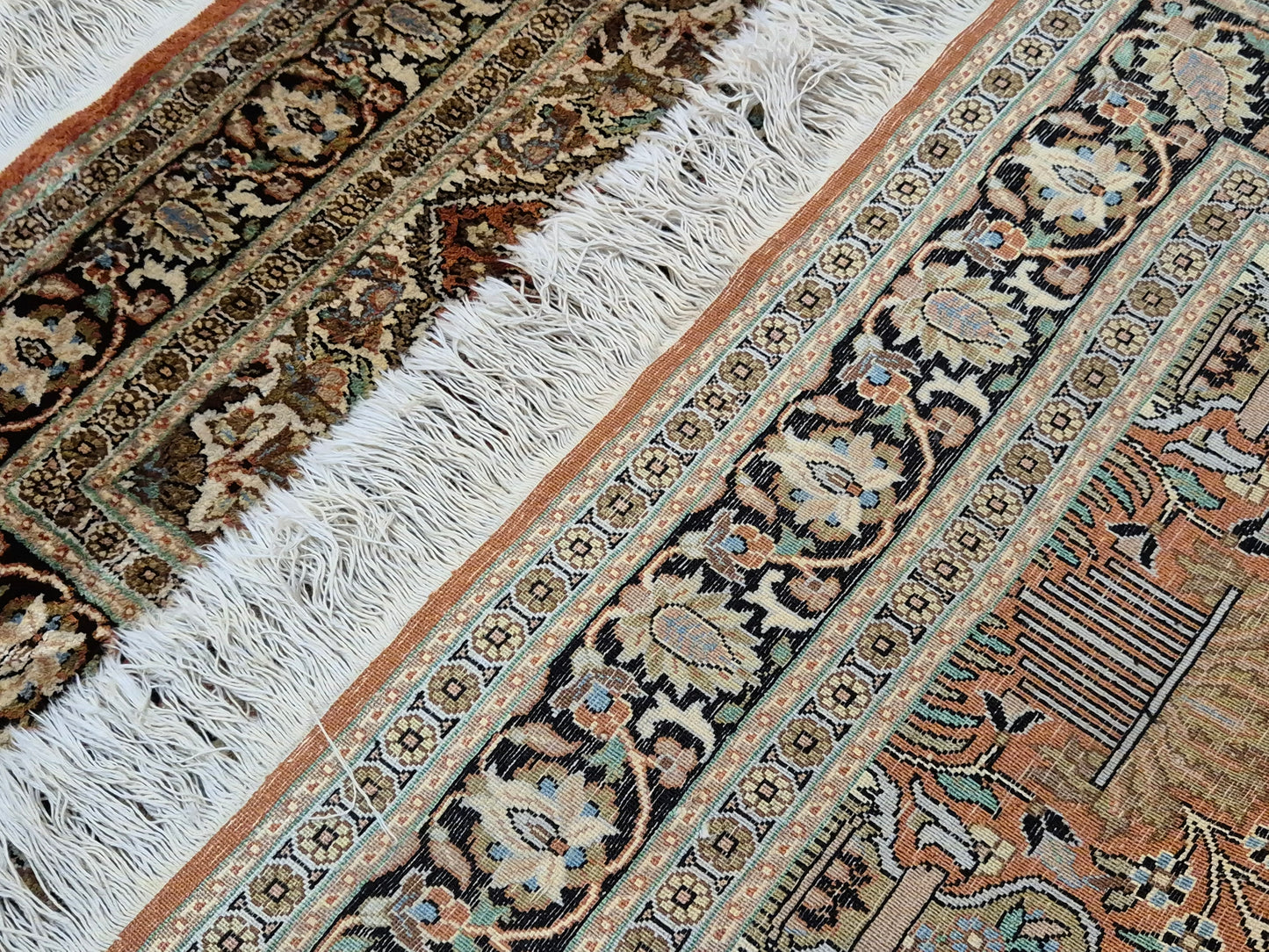 Ghom Seidenteppich Lebensbaum Kaschmir feine Handknüpfung