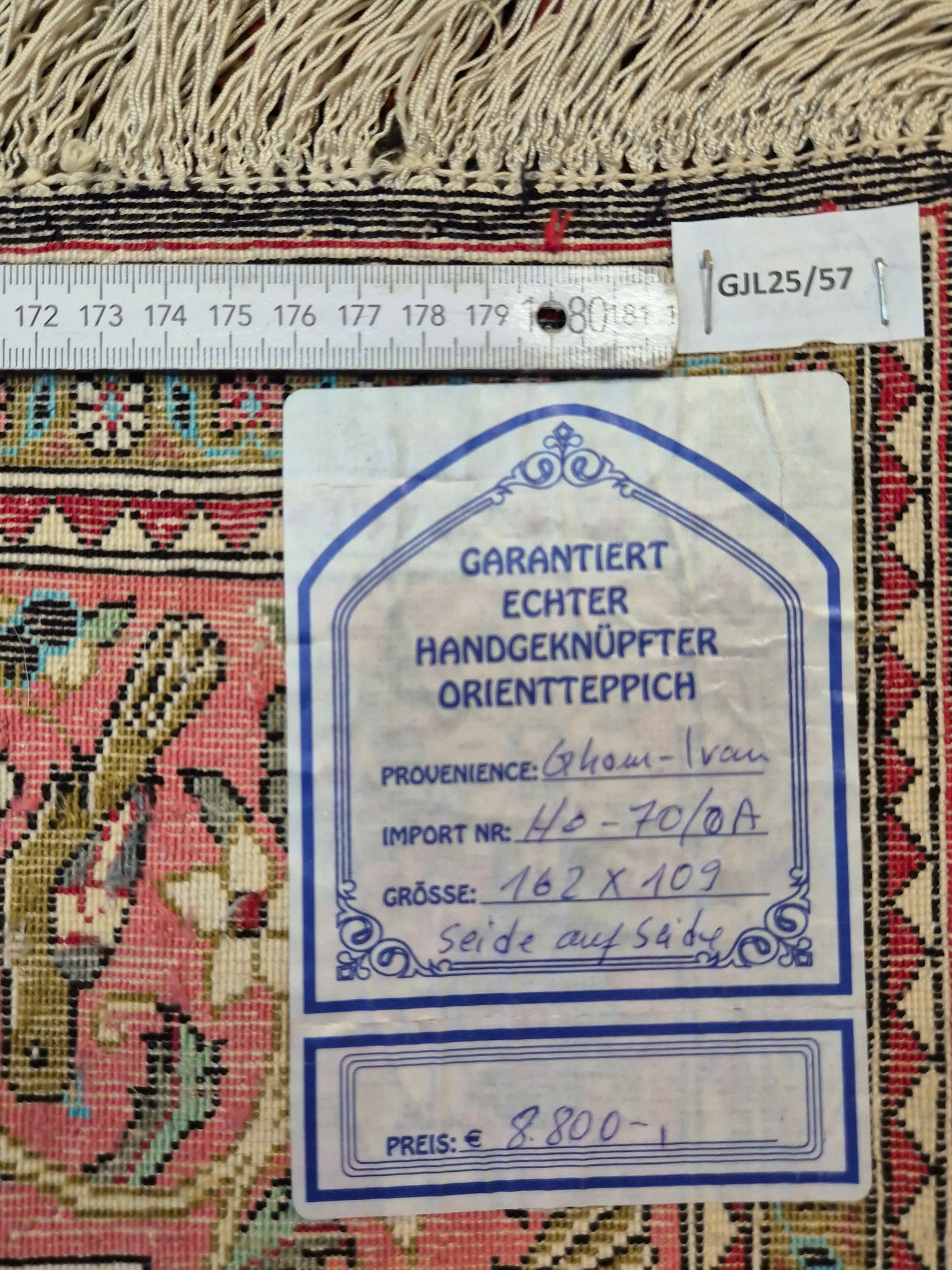 Ghom Seidenteppich Seide auf Seide Lebensbaum mit Tiermotiven