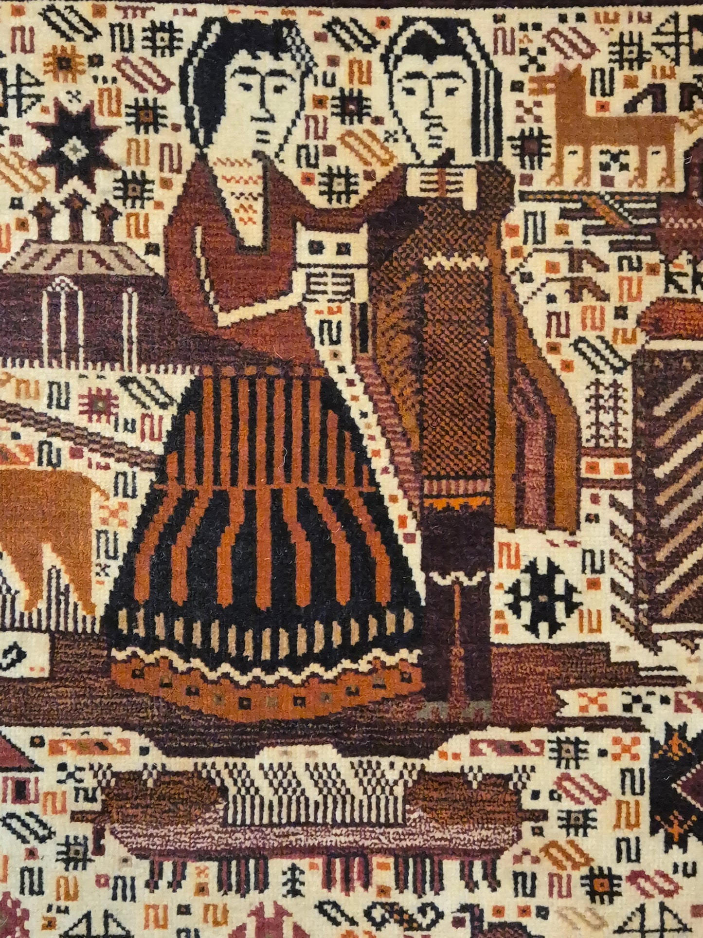 Torbat Belutsch Teppich Wolle figürliche Darstellung handgeknüpft