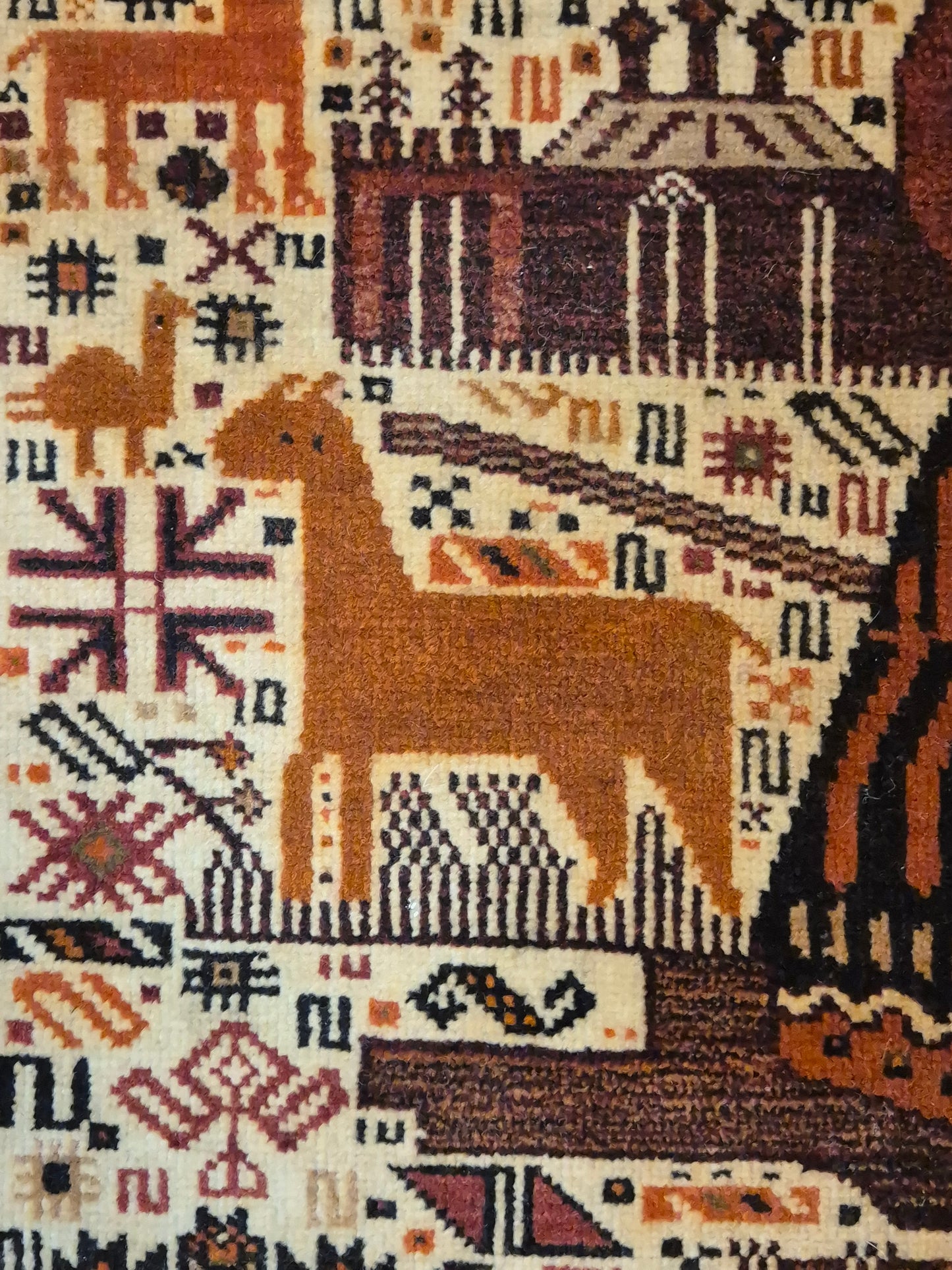 Torbat Belutsch Teppich Wolle figürliche Darstellung handgeknüpft