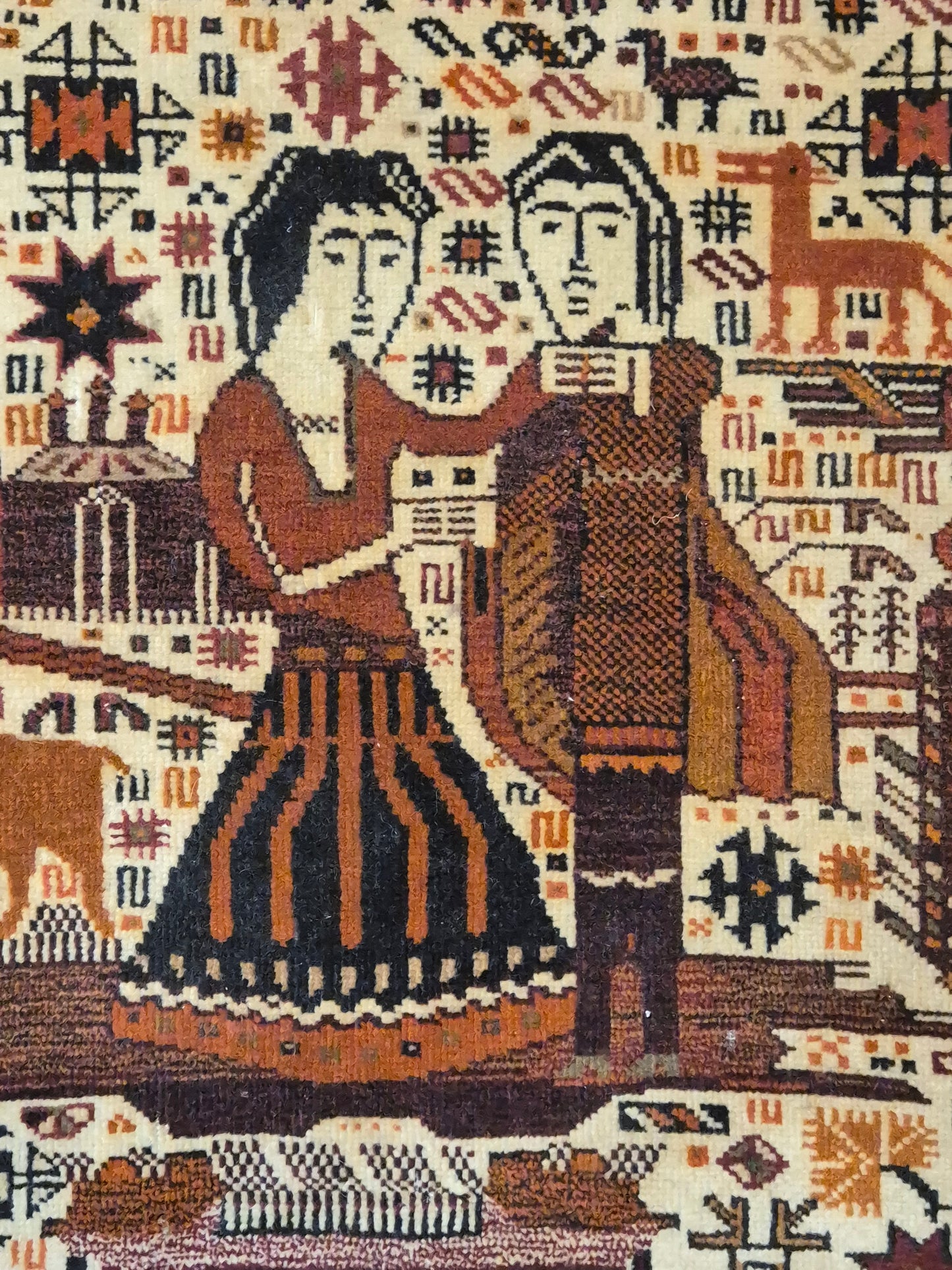 Torbat Belutsch Teppich Wolle figürliche Darstellung handgeknüpft