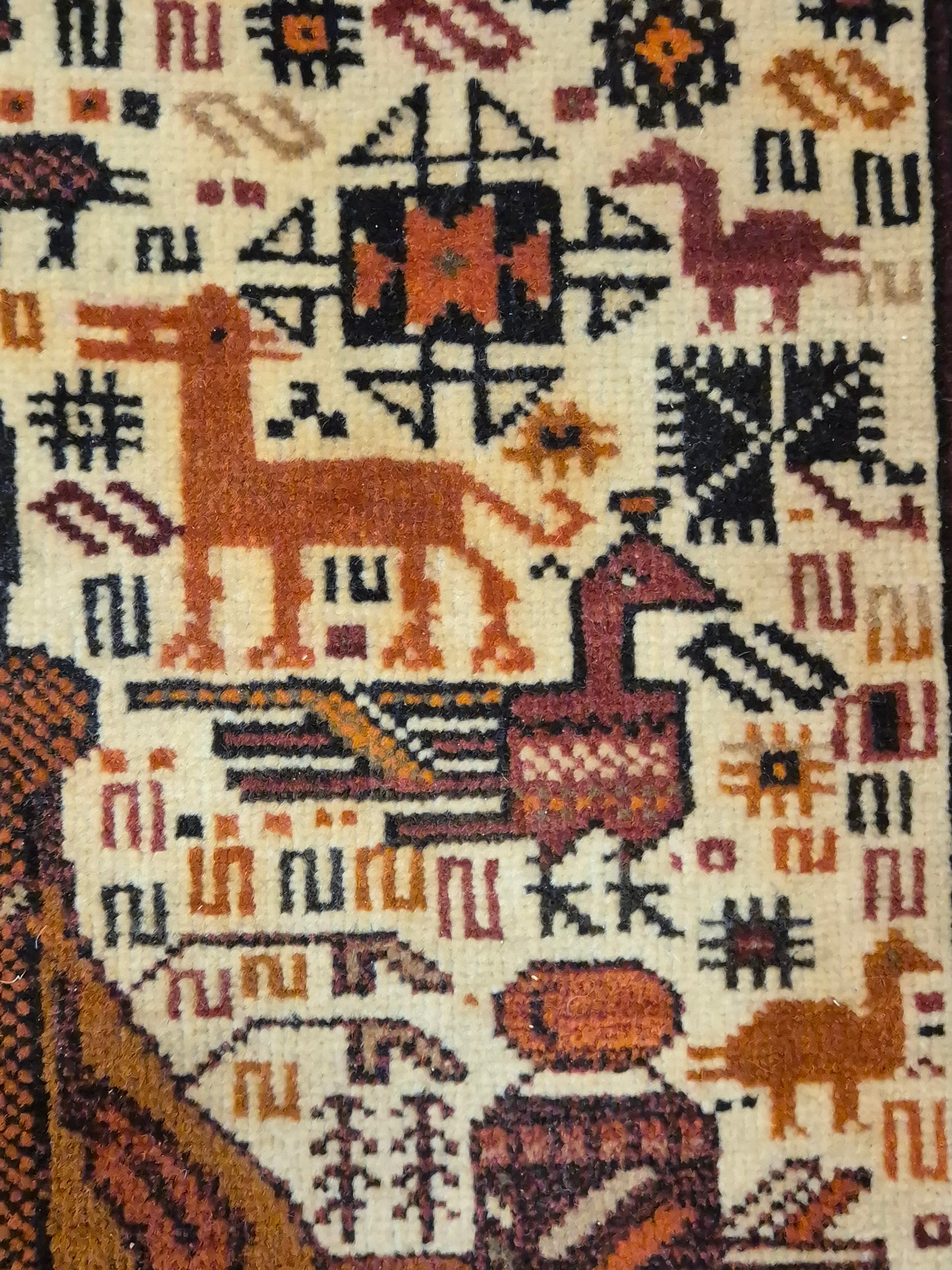 Torbat Belutsch Teppich Wolle figürliche Darstellung handgeknüpft