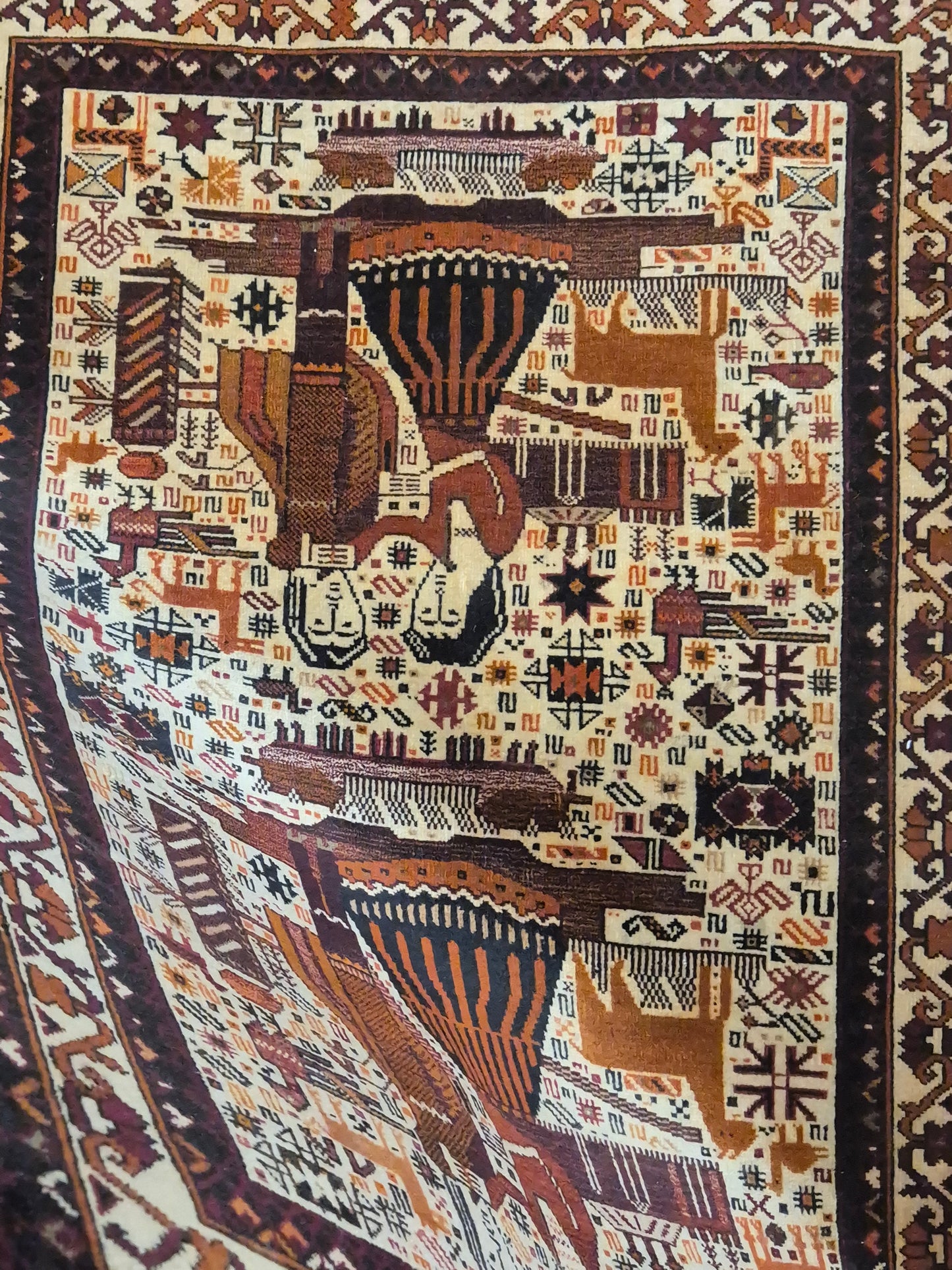 Torbat Belutsch Teppich Wolle figürliche Darstellung handgeknüpft