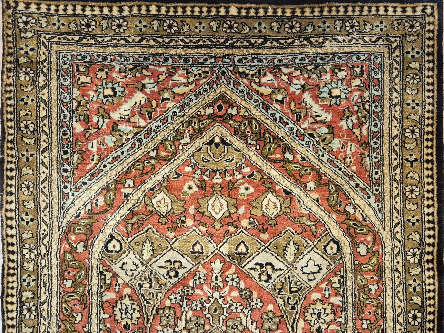 Ghom Seidenteppich feine Knüpfung Gebetsteppich