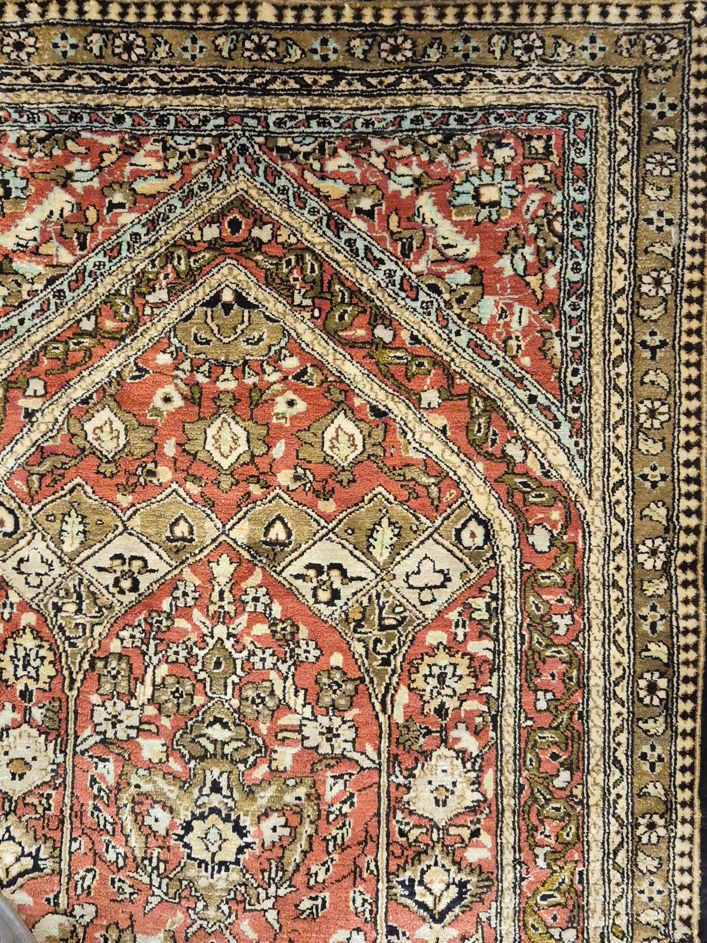 Ghom Seidenteppich feine Knüpfung Gebetsteppich