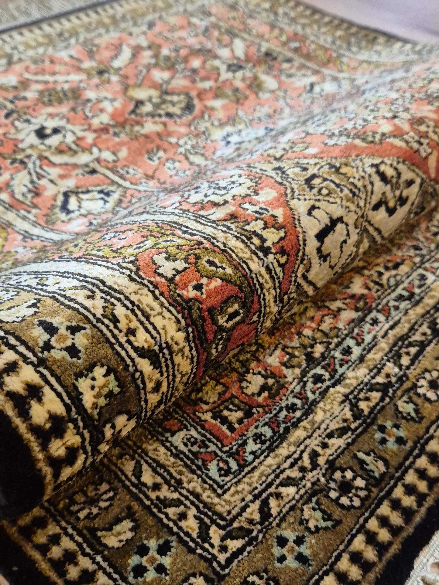 Ghom Seidenteppich feine Knüpfung Gebetsteppich