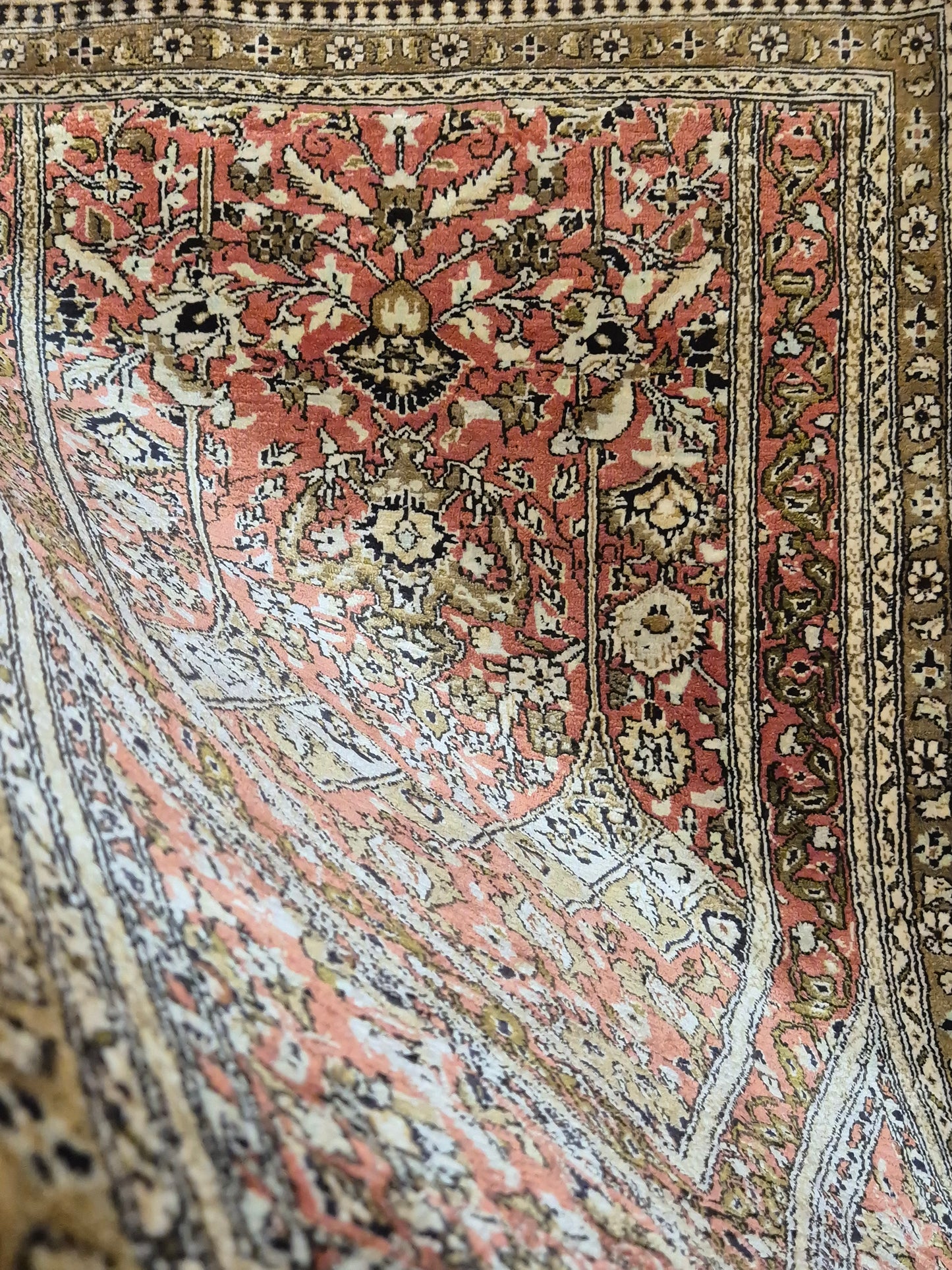 Ghom Seidenteppich feine Knüpfung Gebetsteppich