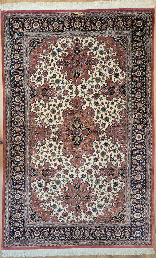 Ghom Teppich Seide auf Seide signiert feine Knüpfung