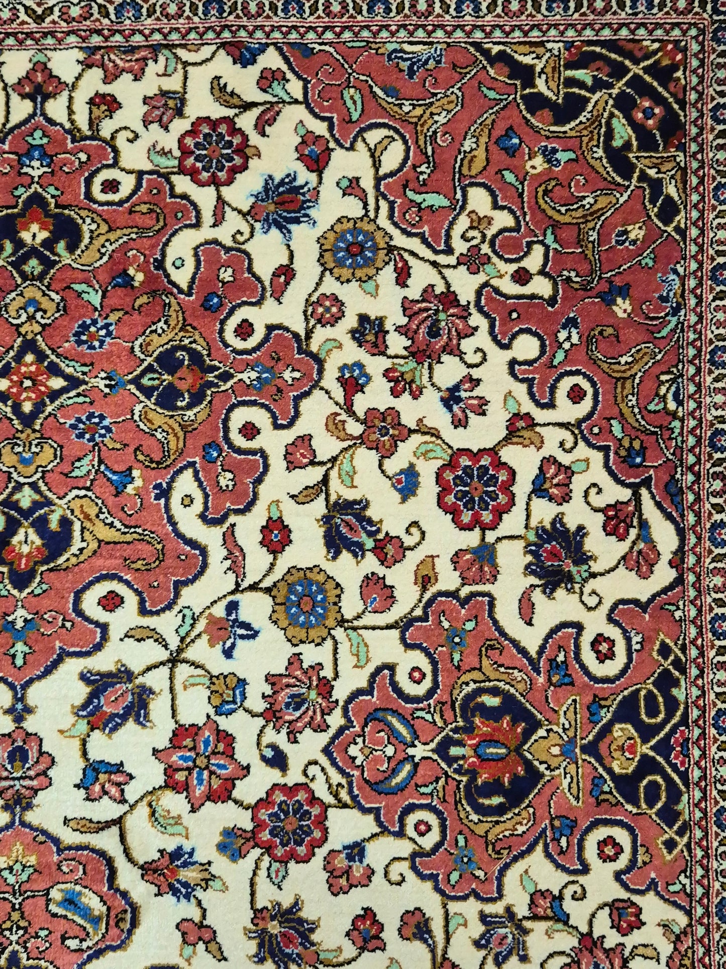 Ghom Teppich Seide auf Seide signiert feine Knüpfung