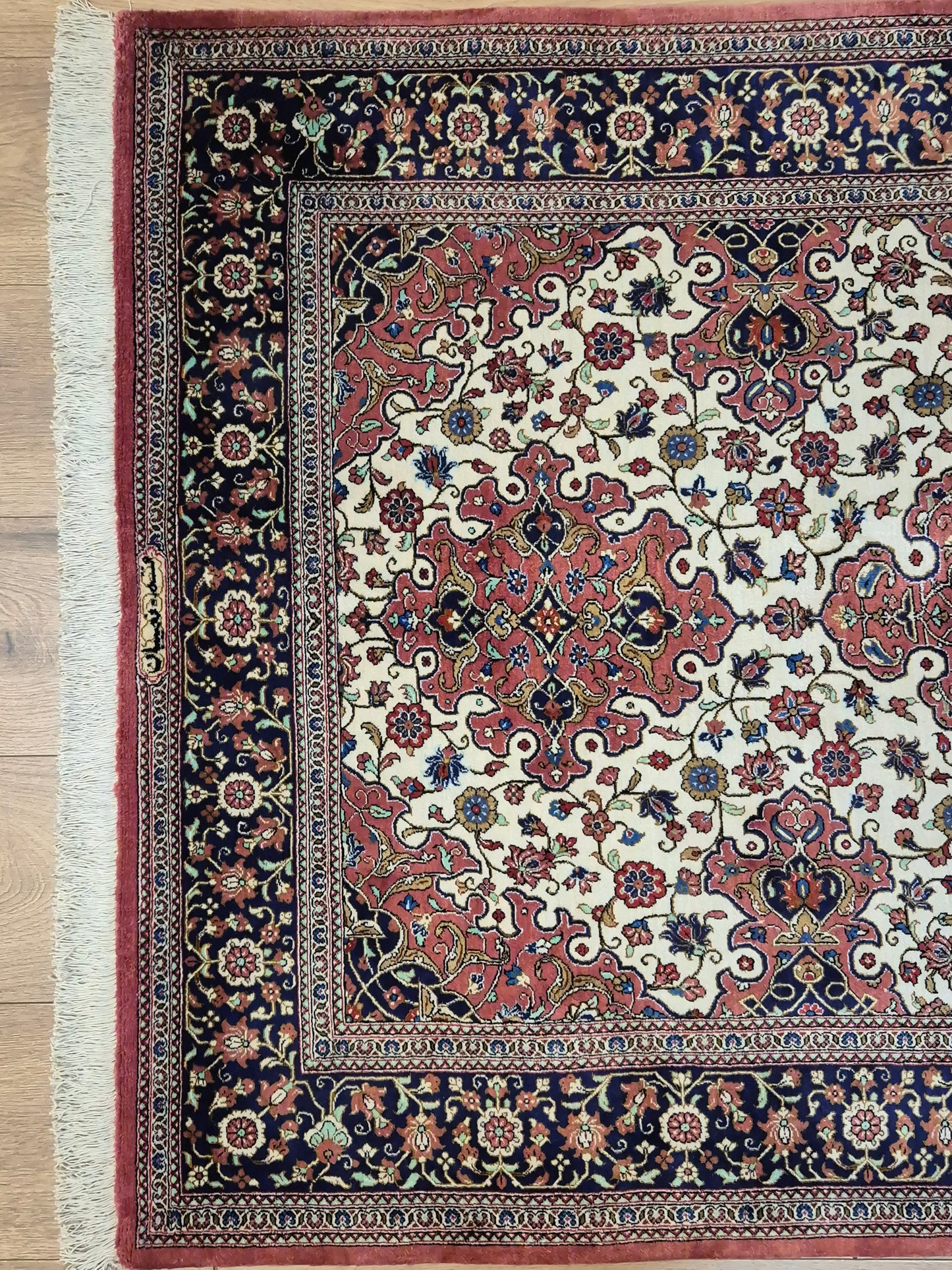 Ghom Teppich Seide auf Seide signiert feine Knüpfung